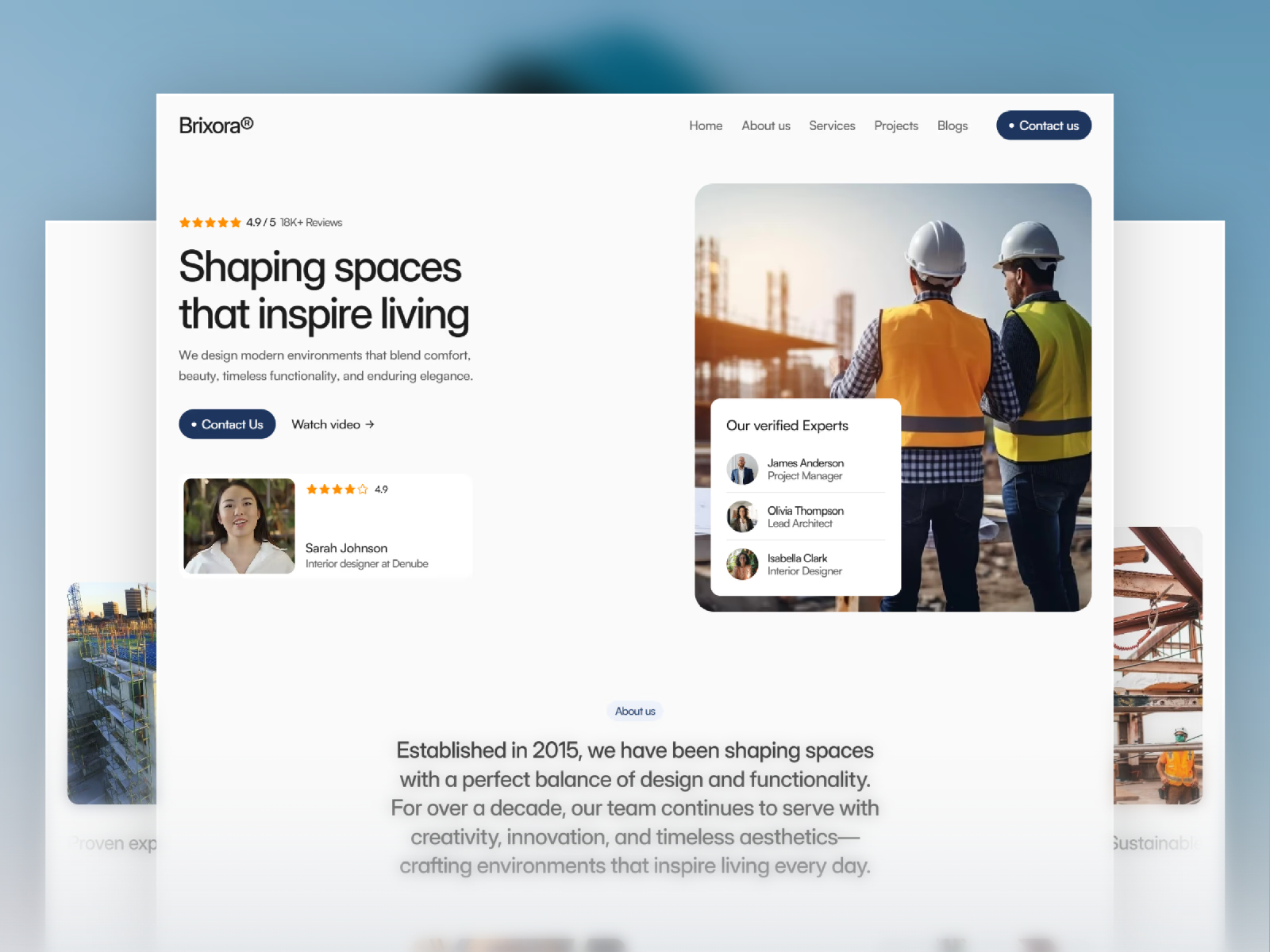 Brixora — Free Construction Firm Framer Template preview