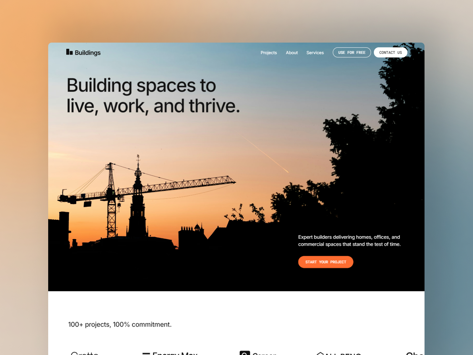 Buildings — Free Portfolio Framer Template preview