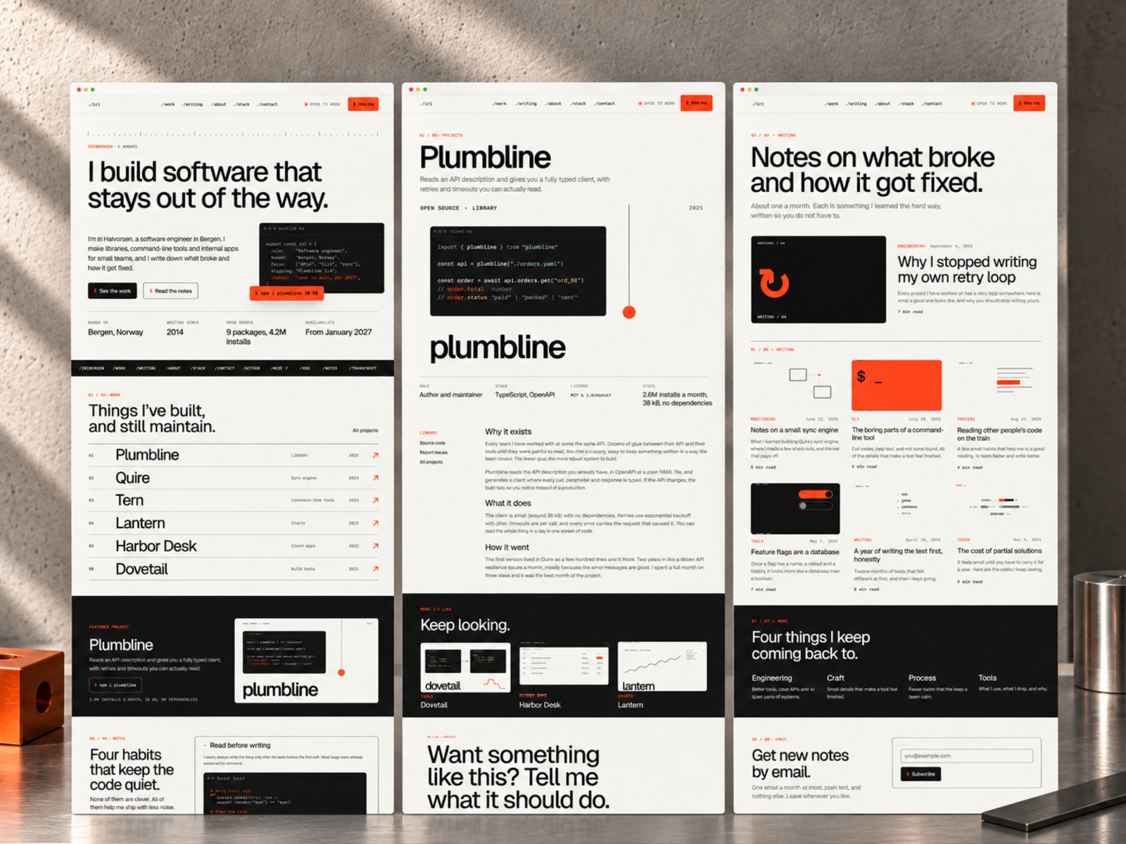 Buildlog — Free Portfolio Template for Framer preview