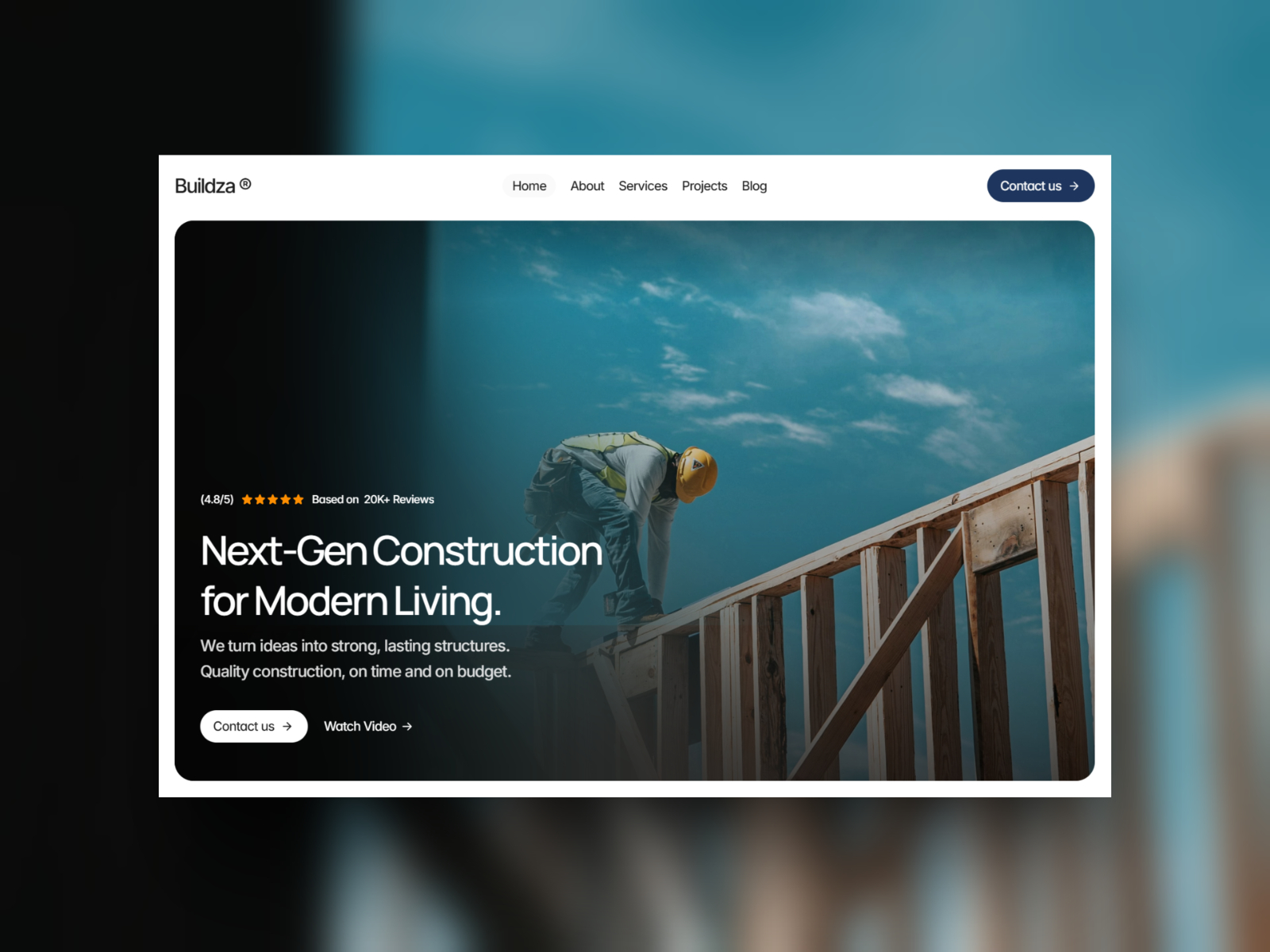Buildza — Free Blog Framer Template preview