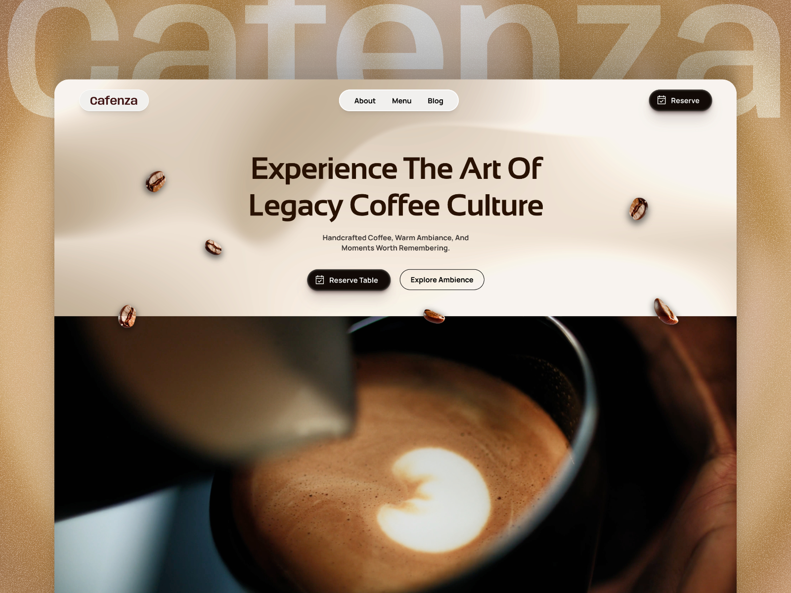 Cafenza — Free Cafe & Coffee Shop Framer Template preview