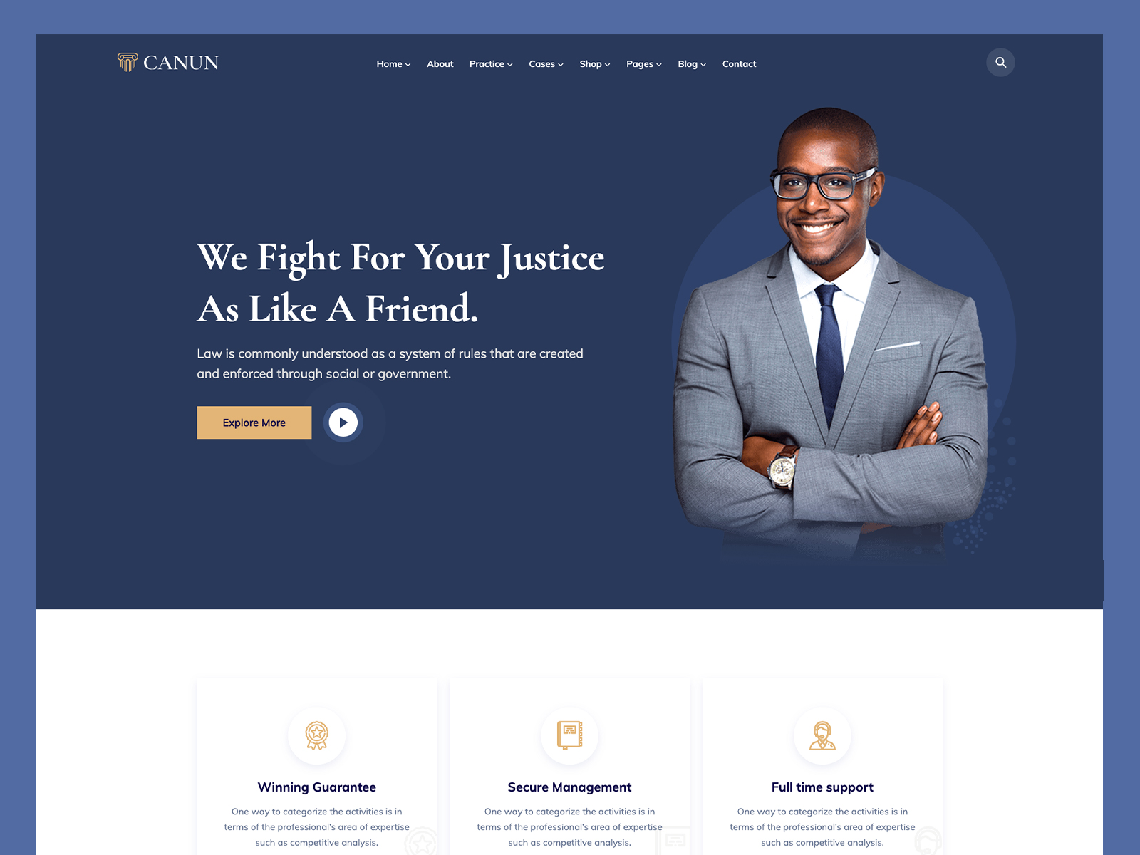 Canun — Free Law Firm Template for Framer preview