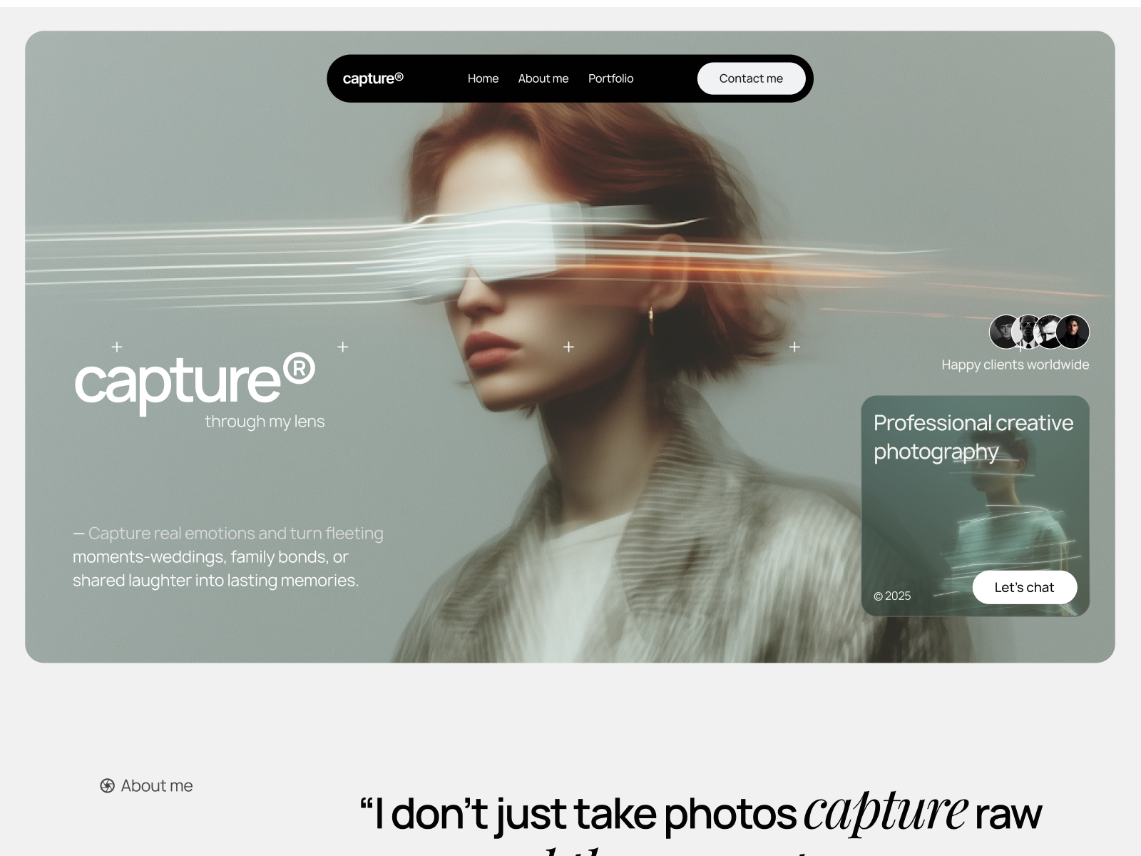 Captures — Free Portfolio Framer Template preview