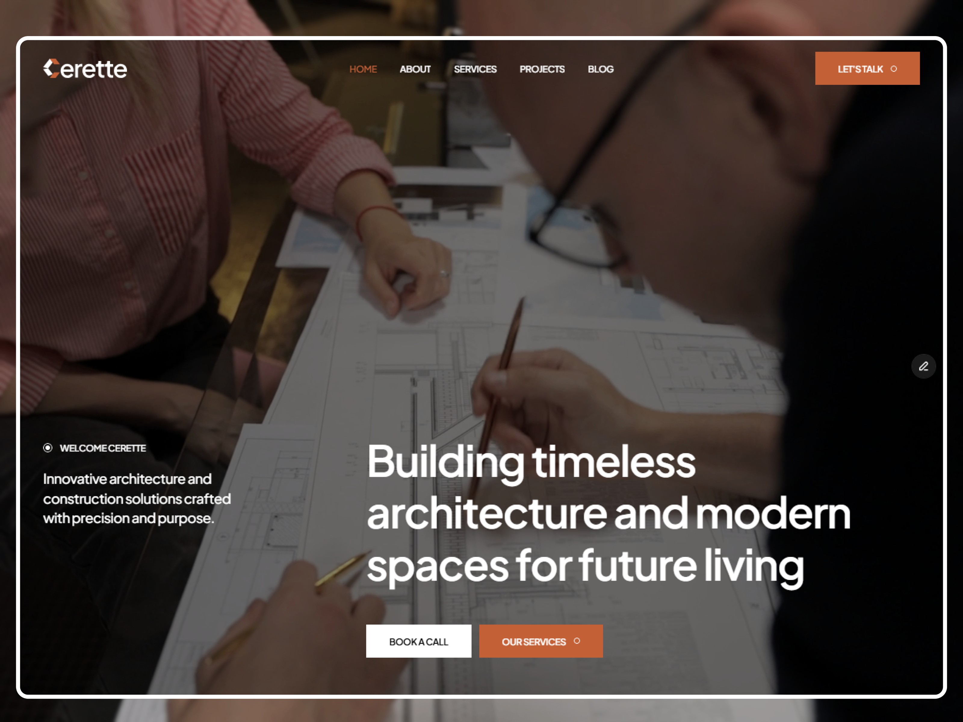 Cerette: Free Construction Website Template by Wani Tani — Free Architecture Framer Template preview