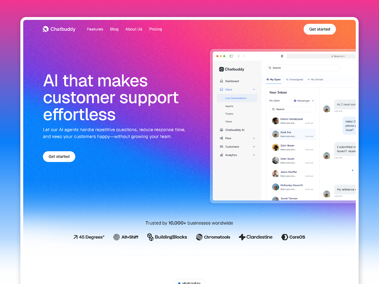 Chatbuddy — Free SaaS Framer Template preview