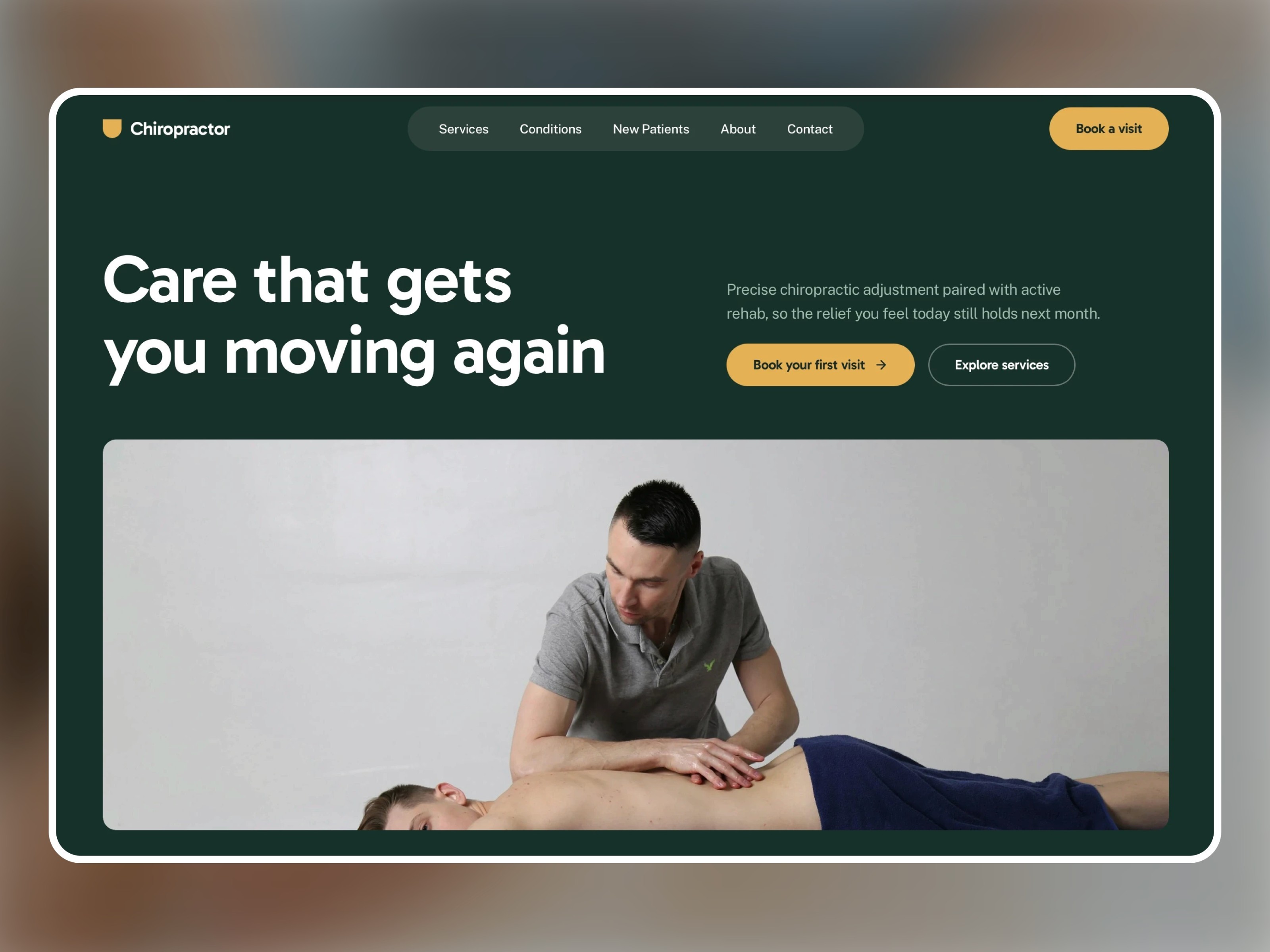 Chiropractor: Free Medical Website Template by Toasted Co. — Free Healthcare Framer Template preview
