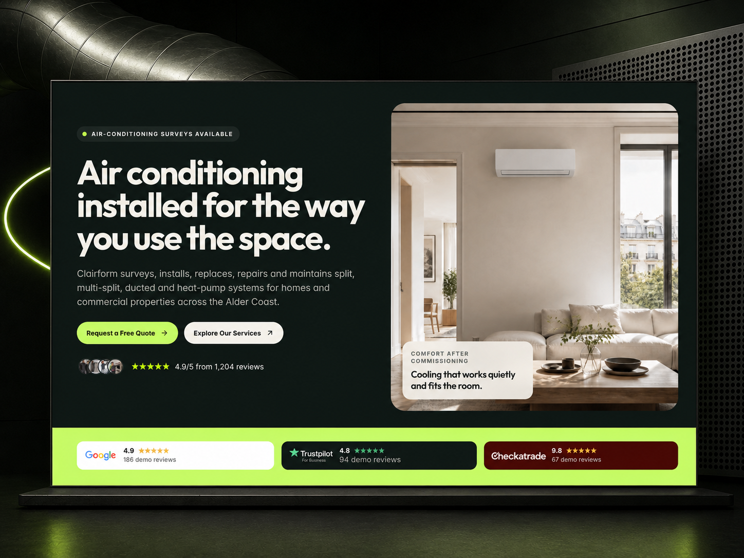 CLAIRFORM: Free Business Blog Website Template by baptiste.fort — Free Home Services Framer Template preview