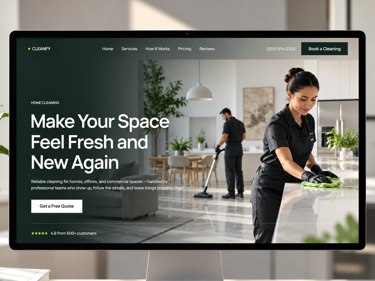 Cleanfy — Free Portfolio Framer Template preview
