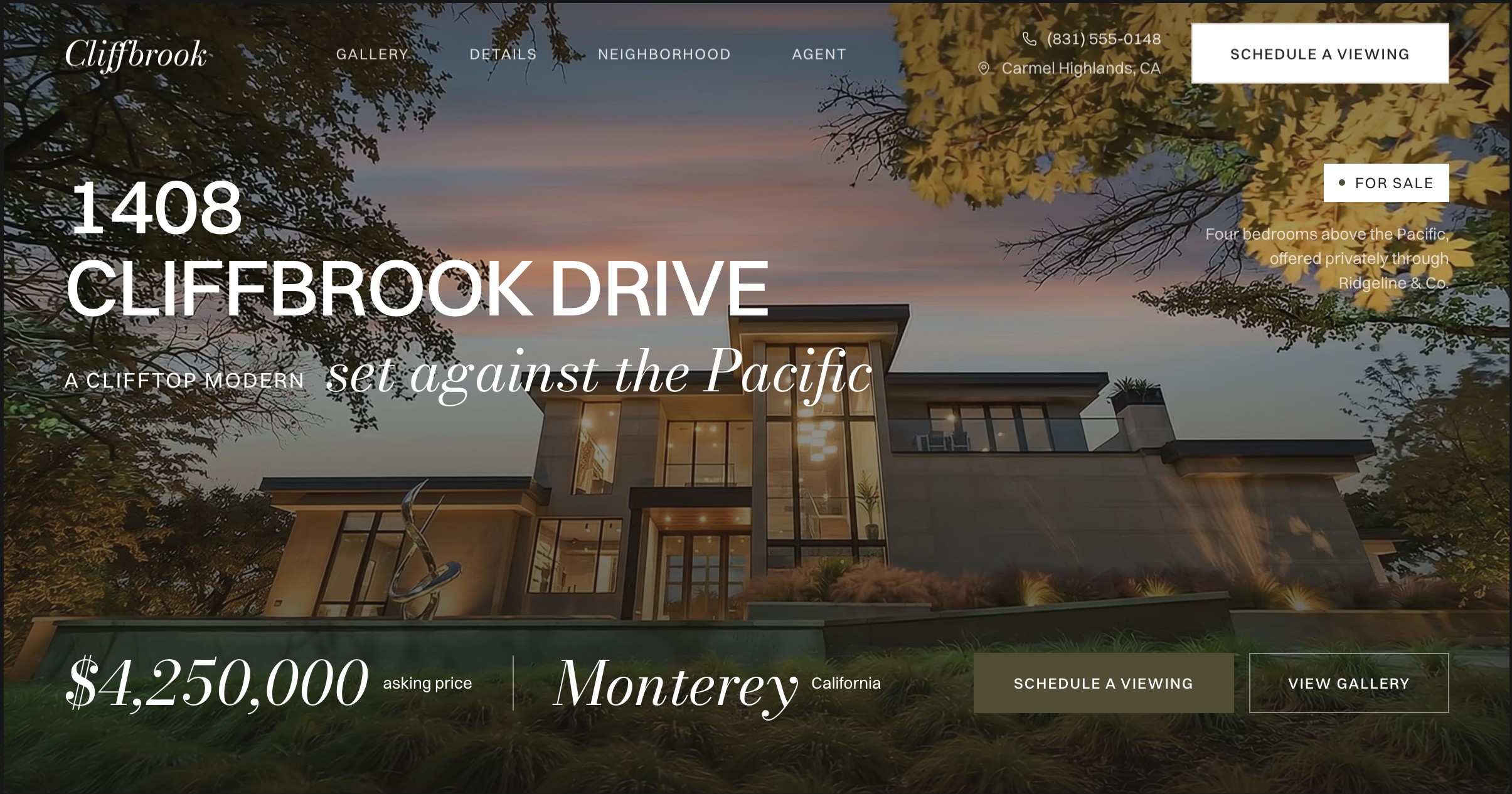 Cliffbrook: Free Property Website Template by Kepler Studio — Free Real Estate Framer Template preview