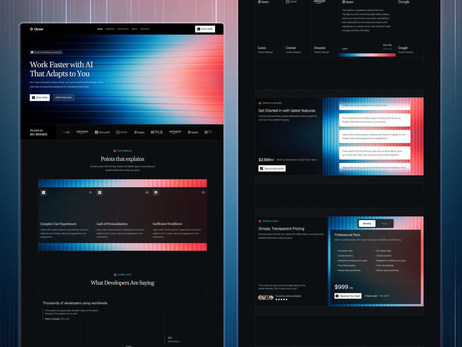 Closor — Free Sales Automation Framer Template preview