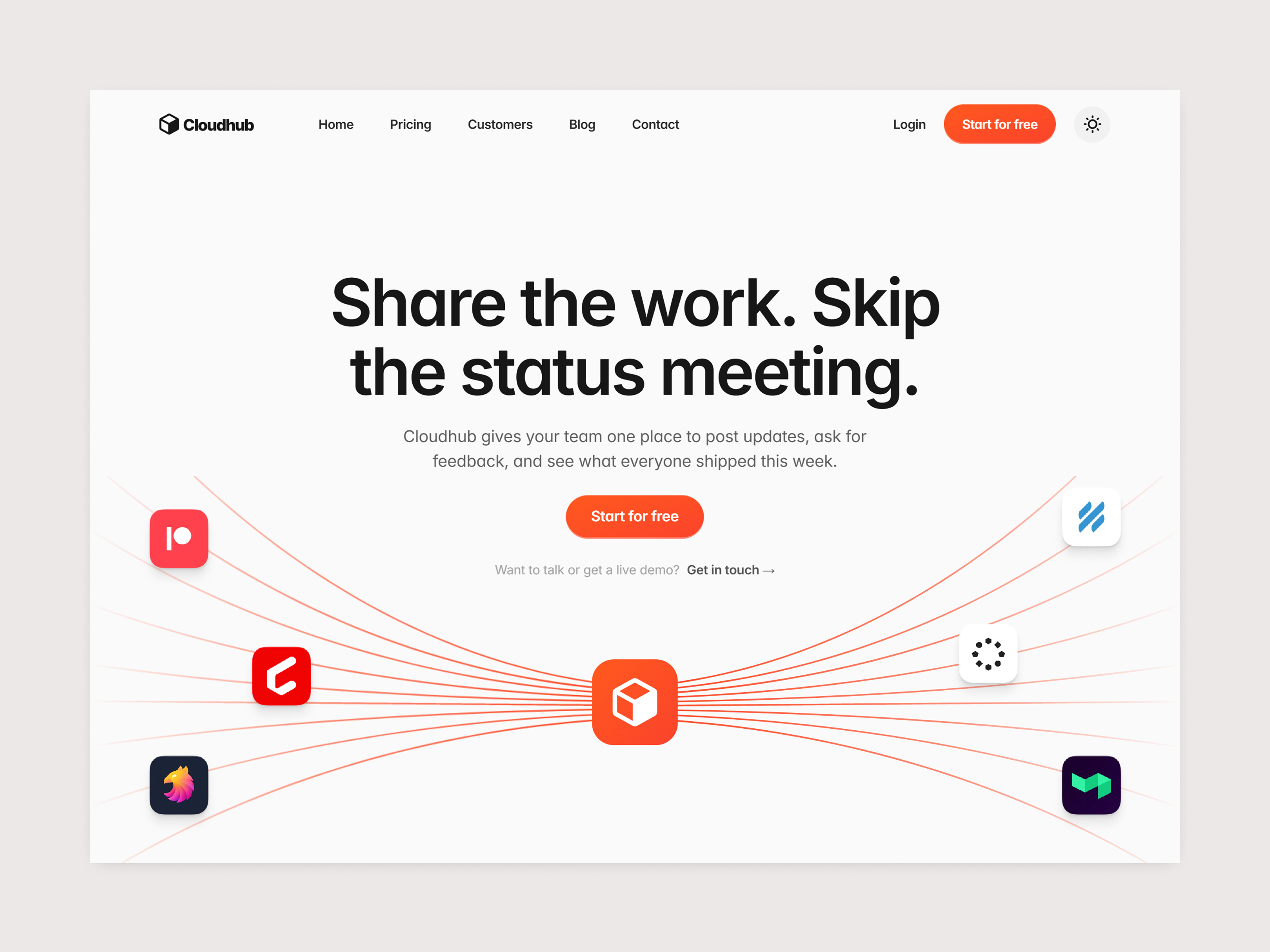 Cloudhub — Free SaaS Template for Framer preview