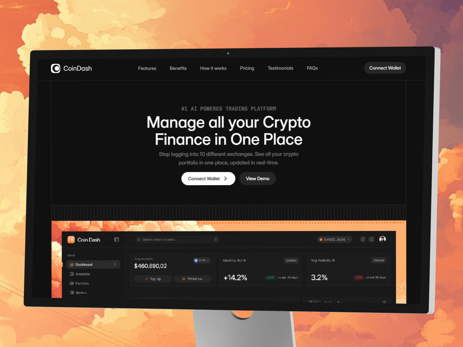 CoinDash — Free Crypto SaaS Framer Template preview
