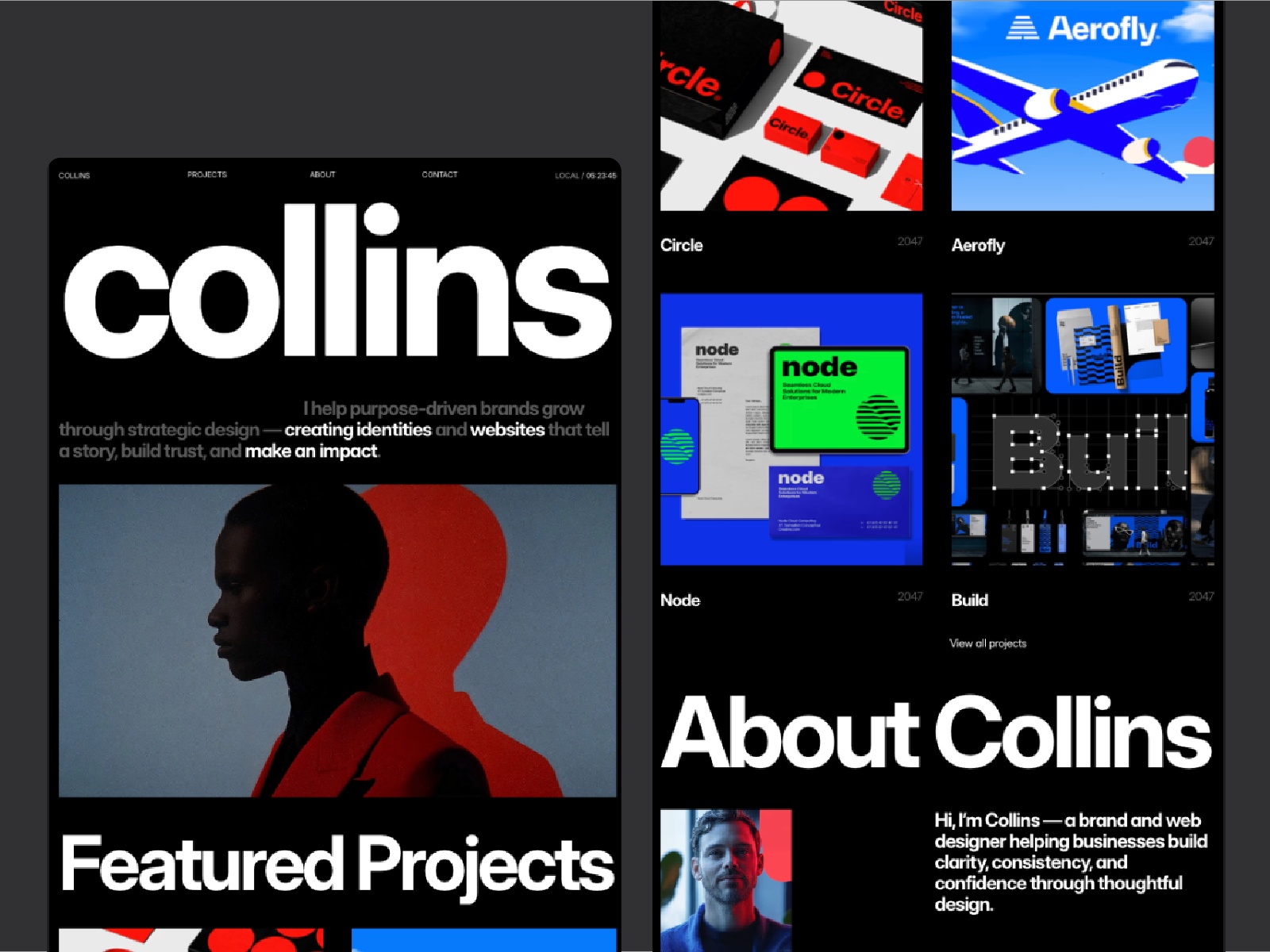 Collins — Free Creative Portfolio Framer Template preview