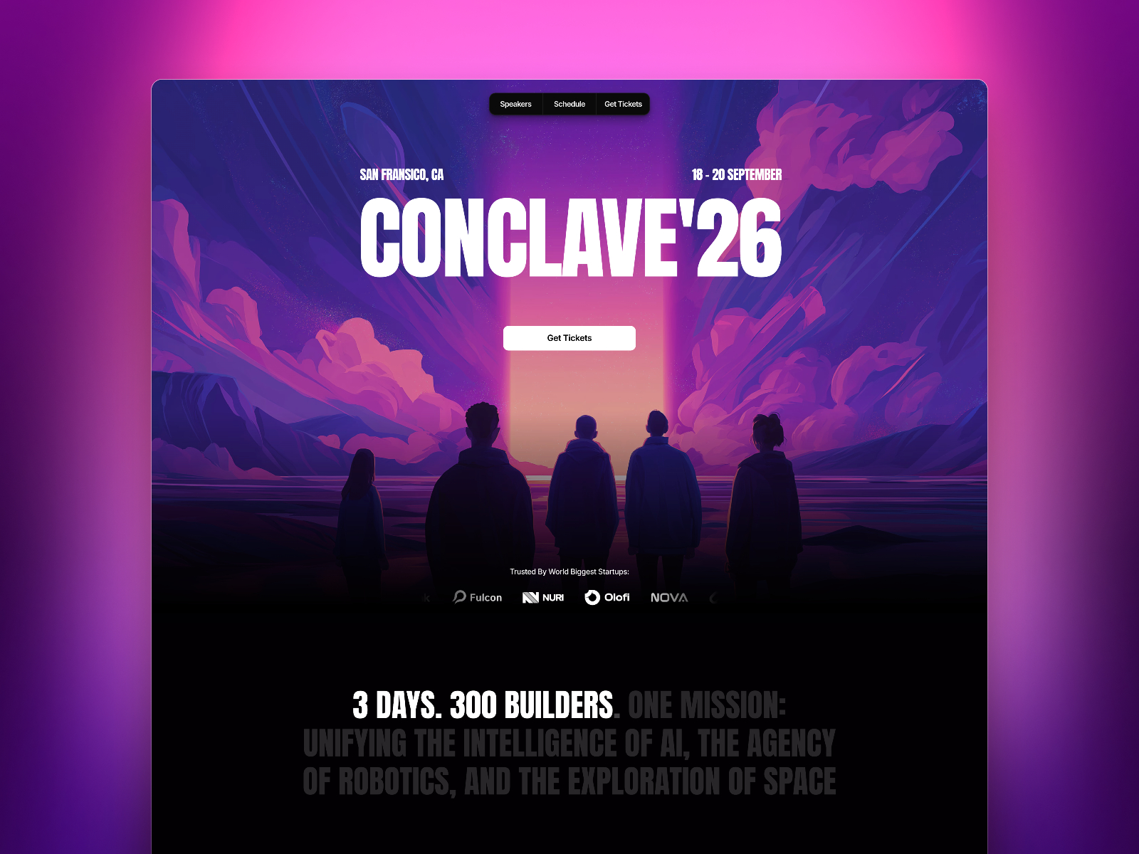 Conclave — Free Conference & Summit Framer Template preview