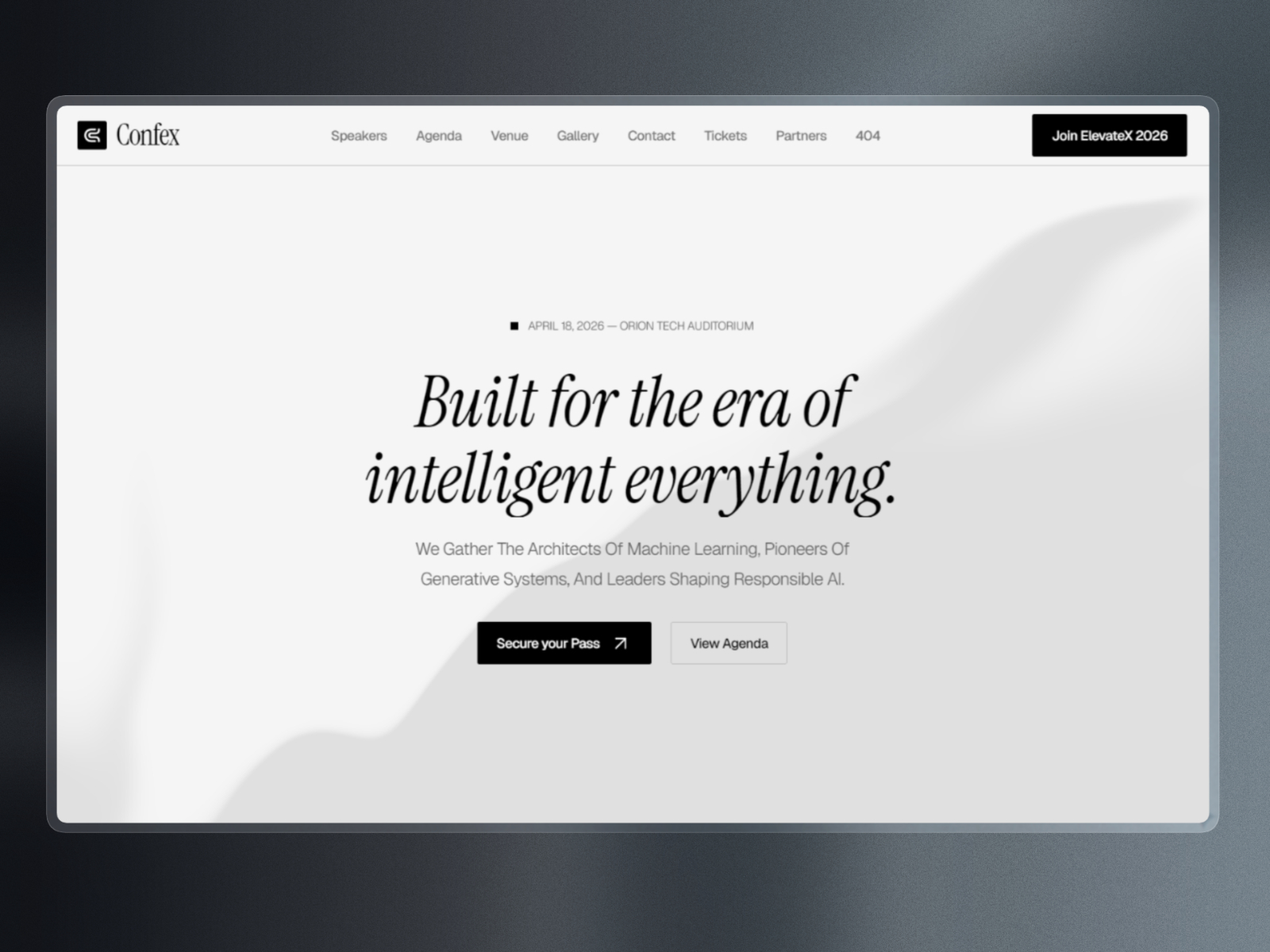 Confex — Free Events Framer Template preview