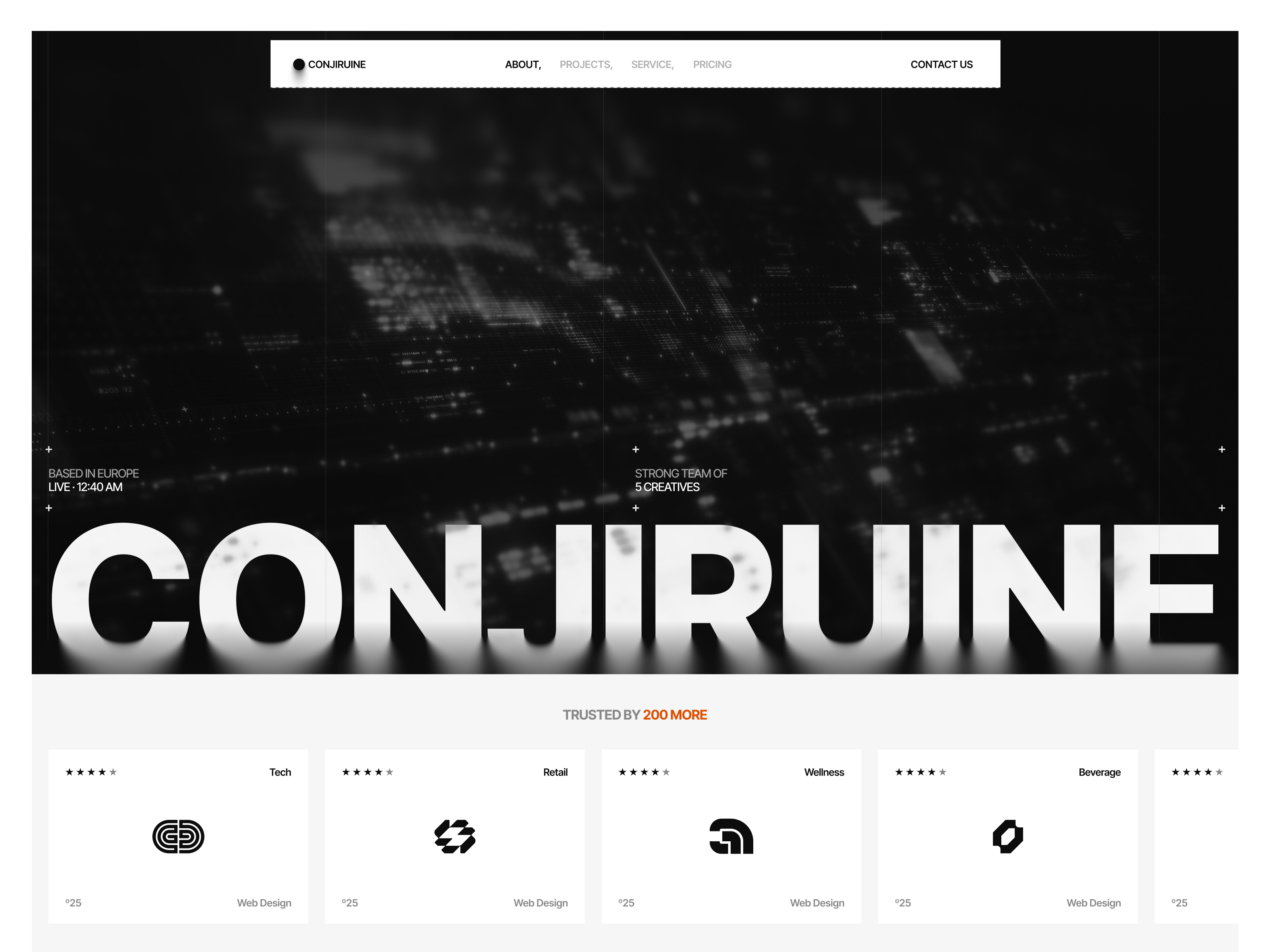 Conjiruine — Free Portfolio Framer Template preview