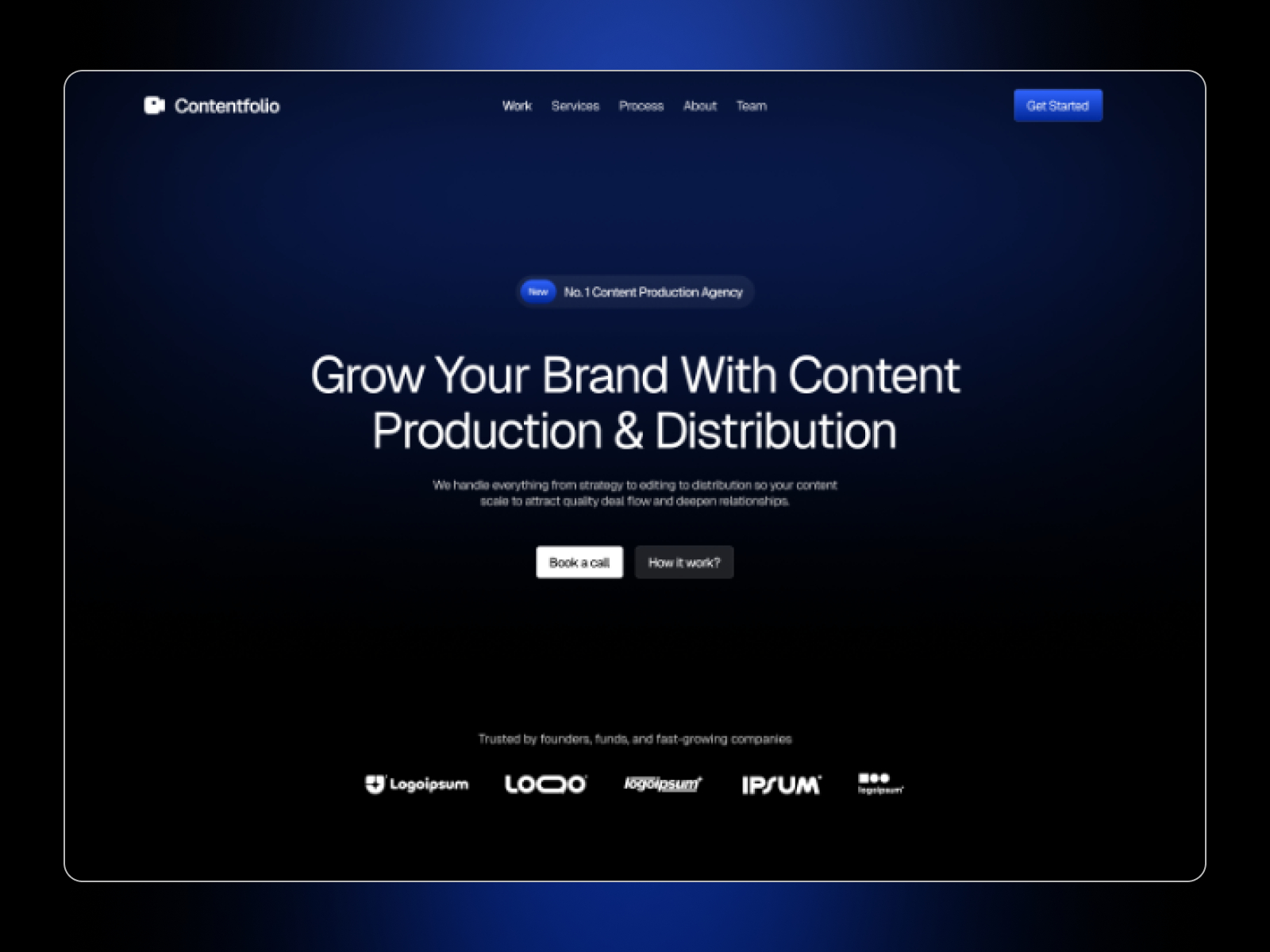 Contentfolio — Free Agency Framer Template preview