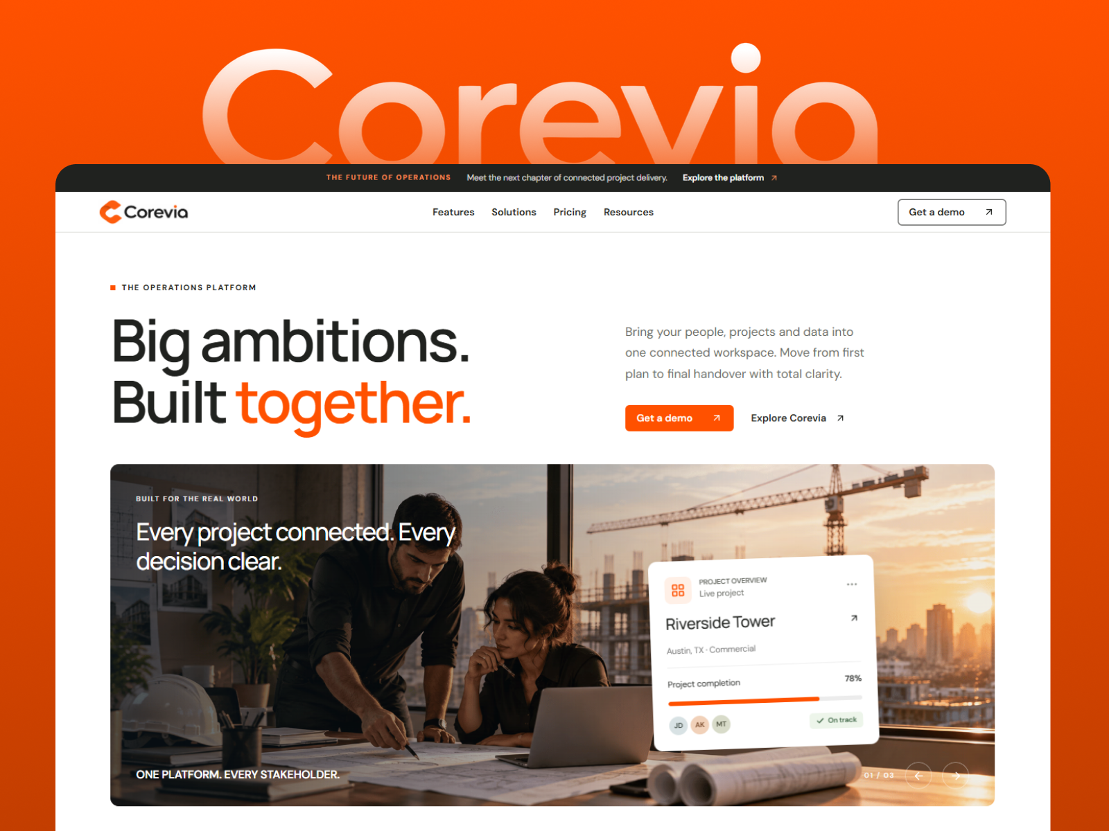 Corevia — Free Agency Framer Template preview