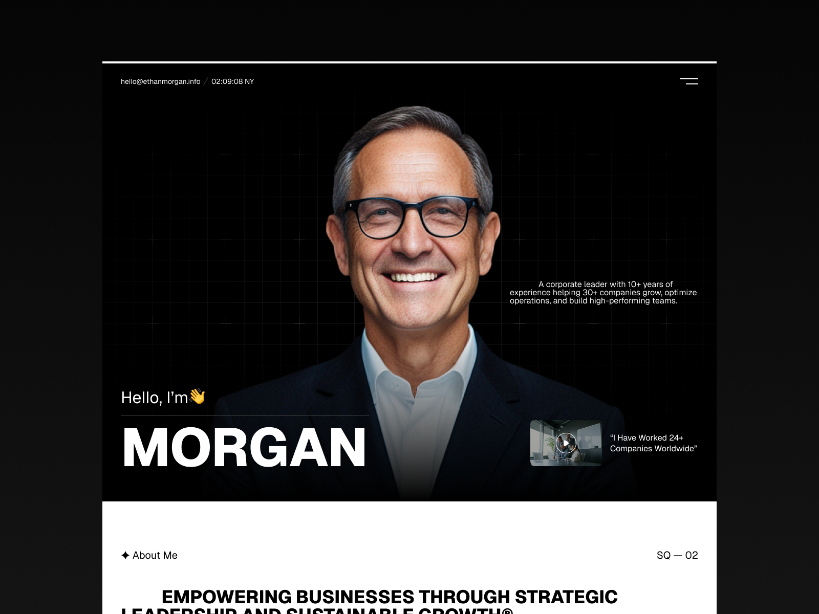 Corpfolio — Free Executive Personal Brand Framer Template preview