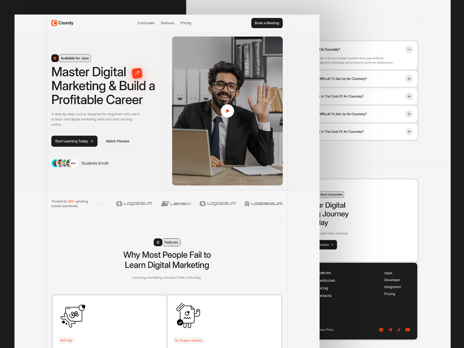 Courix — Free Education Framer Template preview