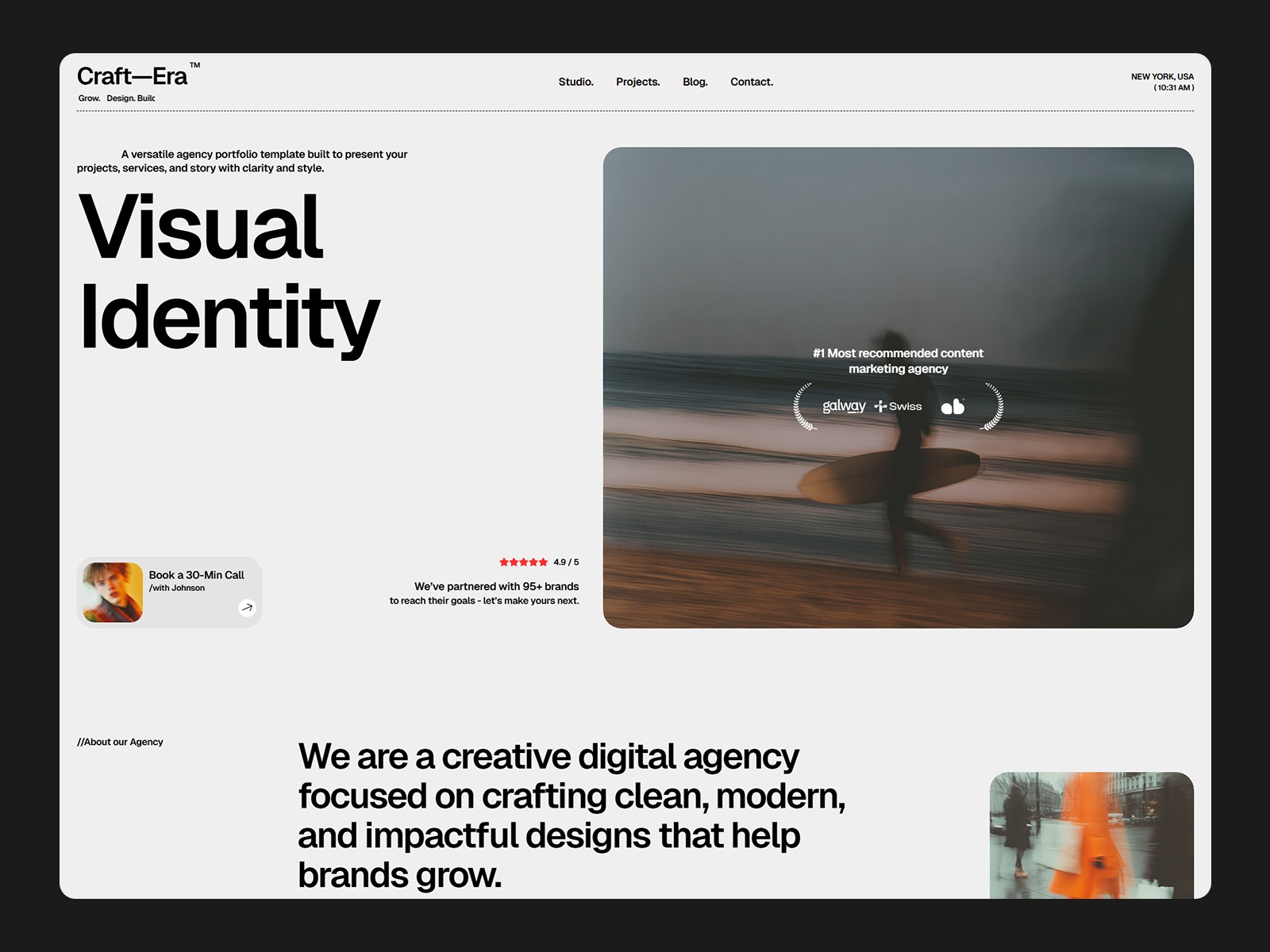 CraftEra — Free Portfolio Framer Template preview