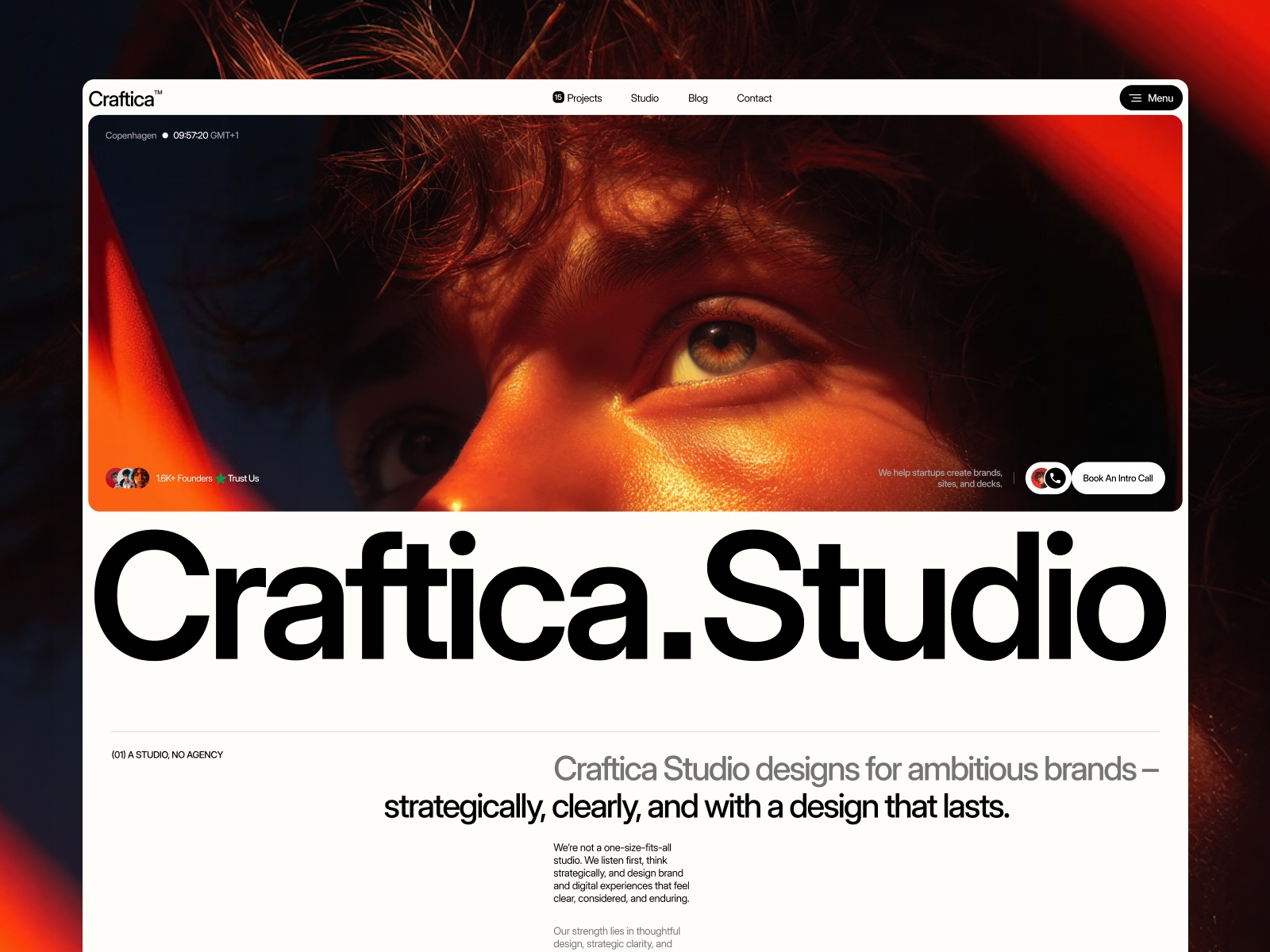 Craftica — Free Creative Agency Framer Template preview