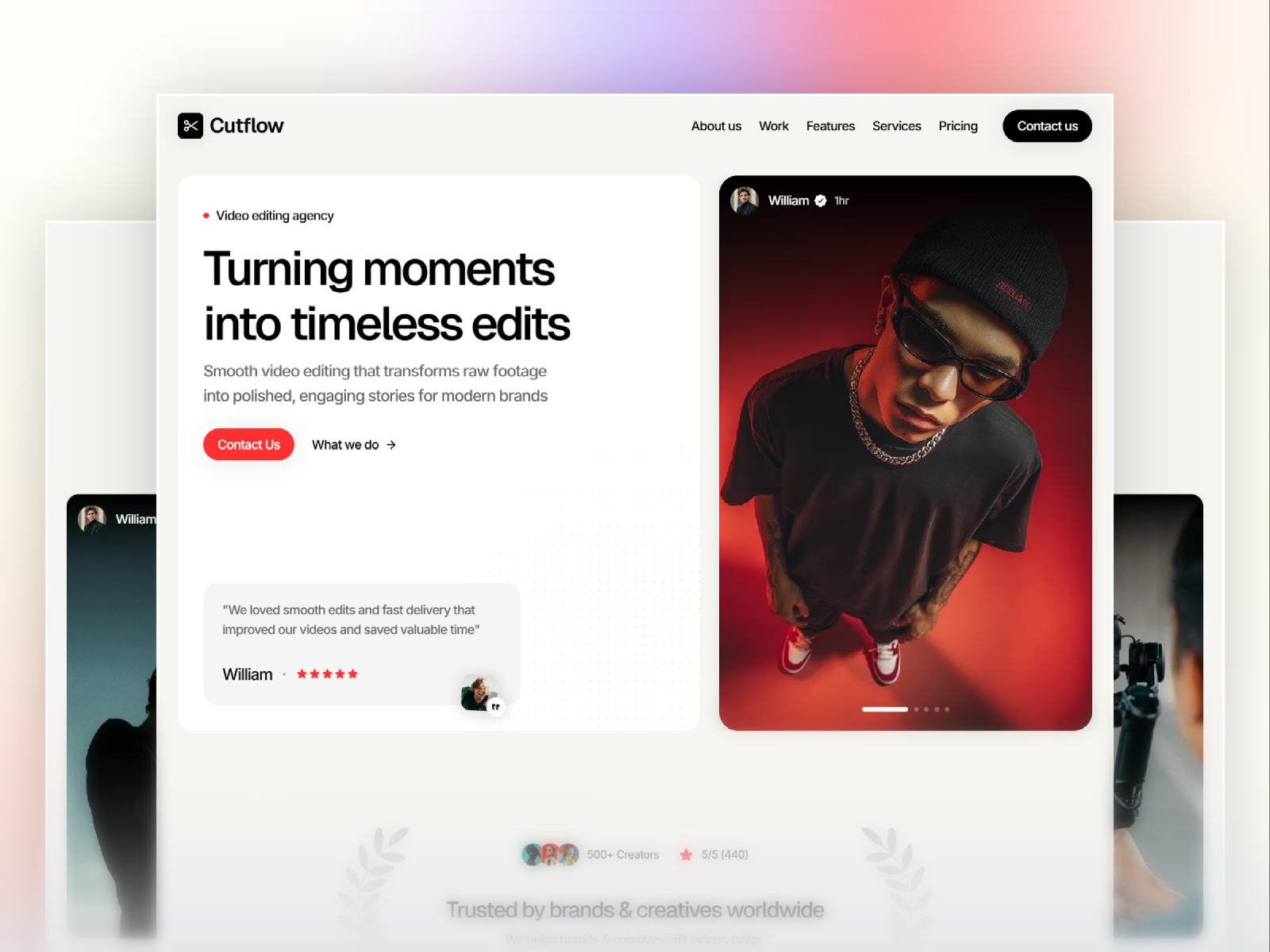 Cutflow — Free Agency Framer Template preview