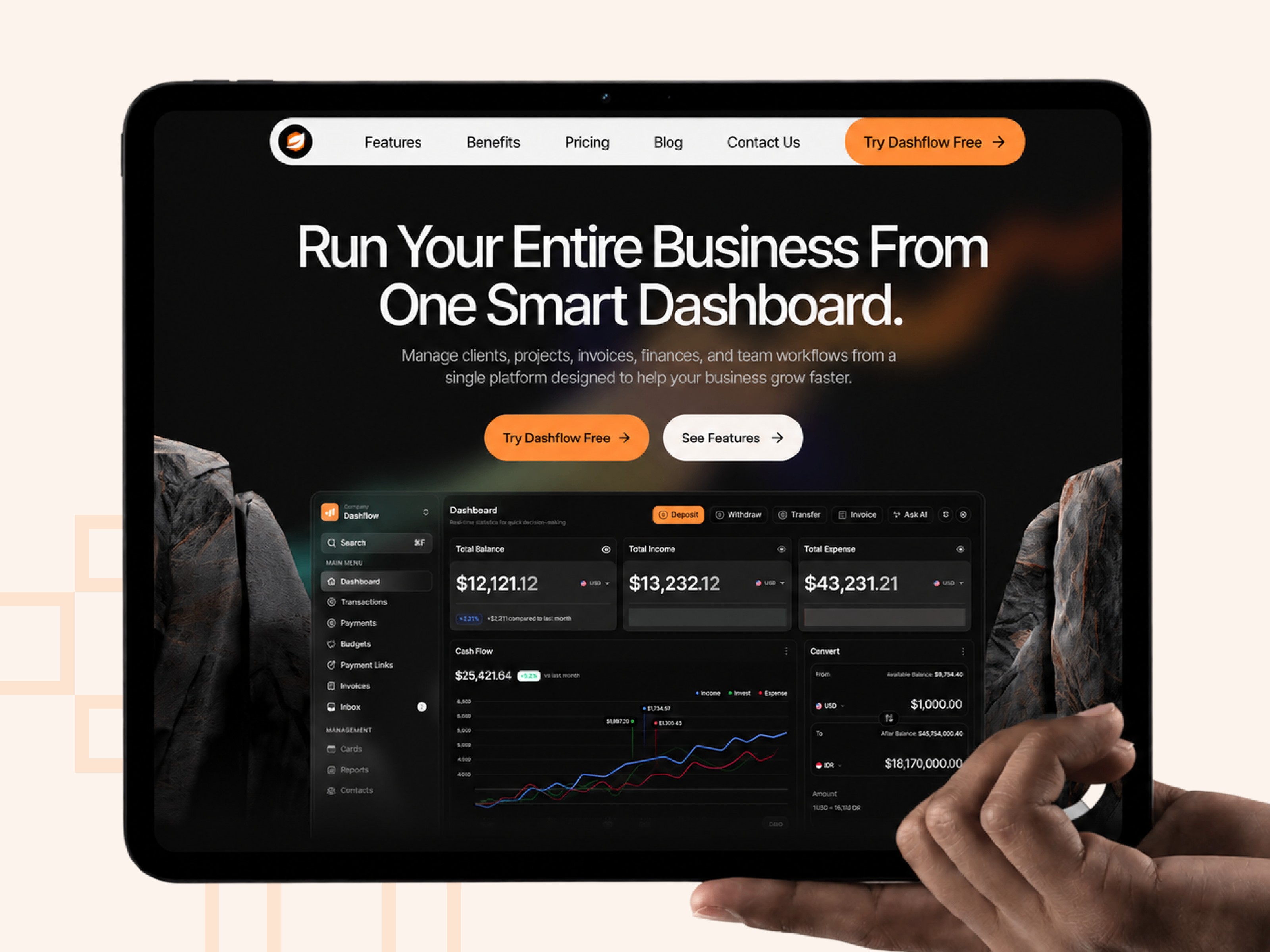 Dashflow: Free SaaS Website Template by Pixcut Studio LLC — Free SaaS Framer Template preview