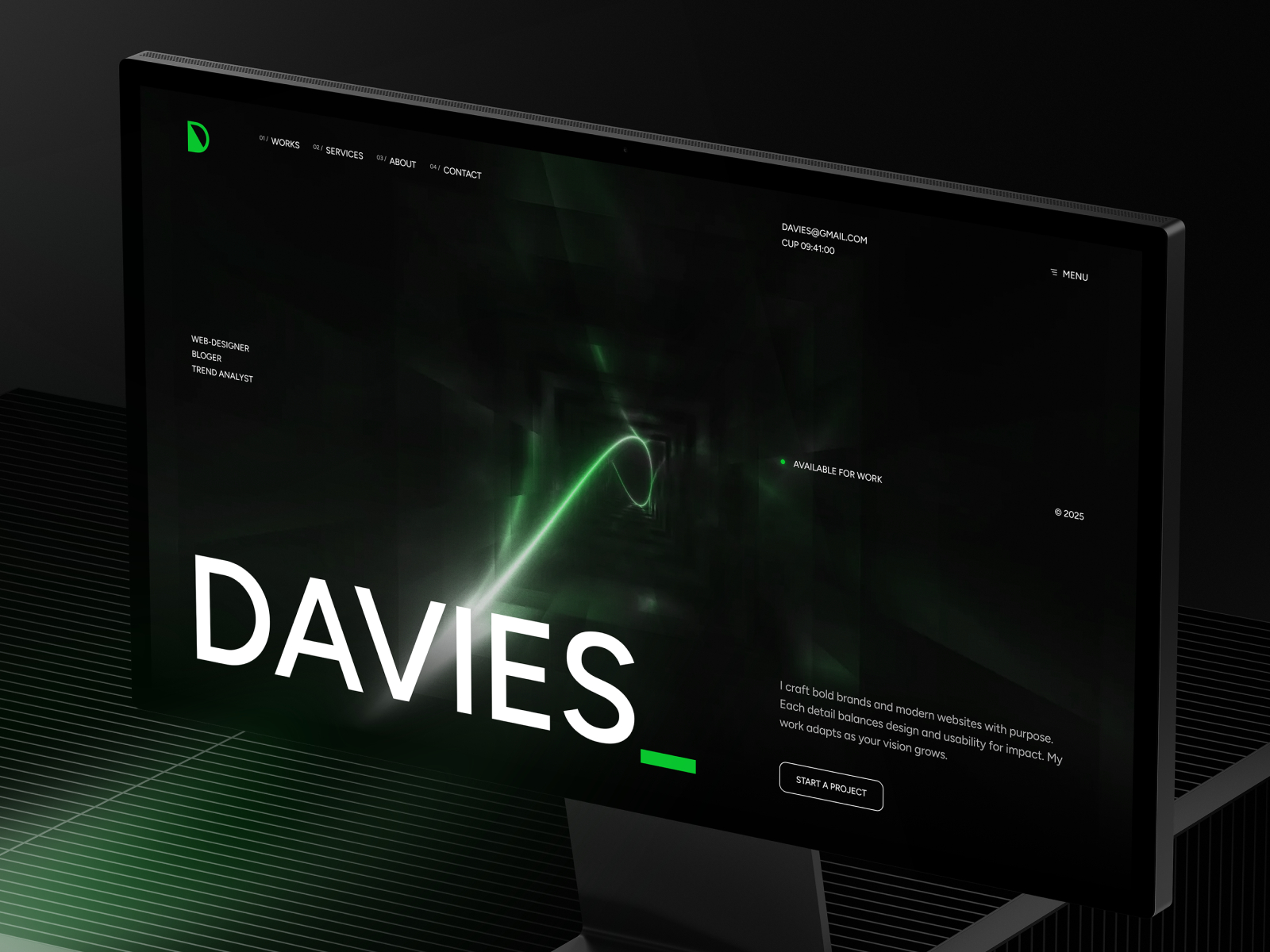 Davies Portf — Free Portfolio Framer Template preview