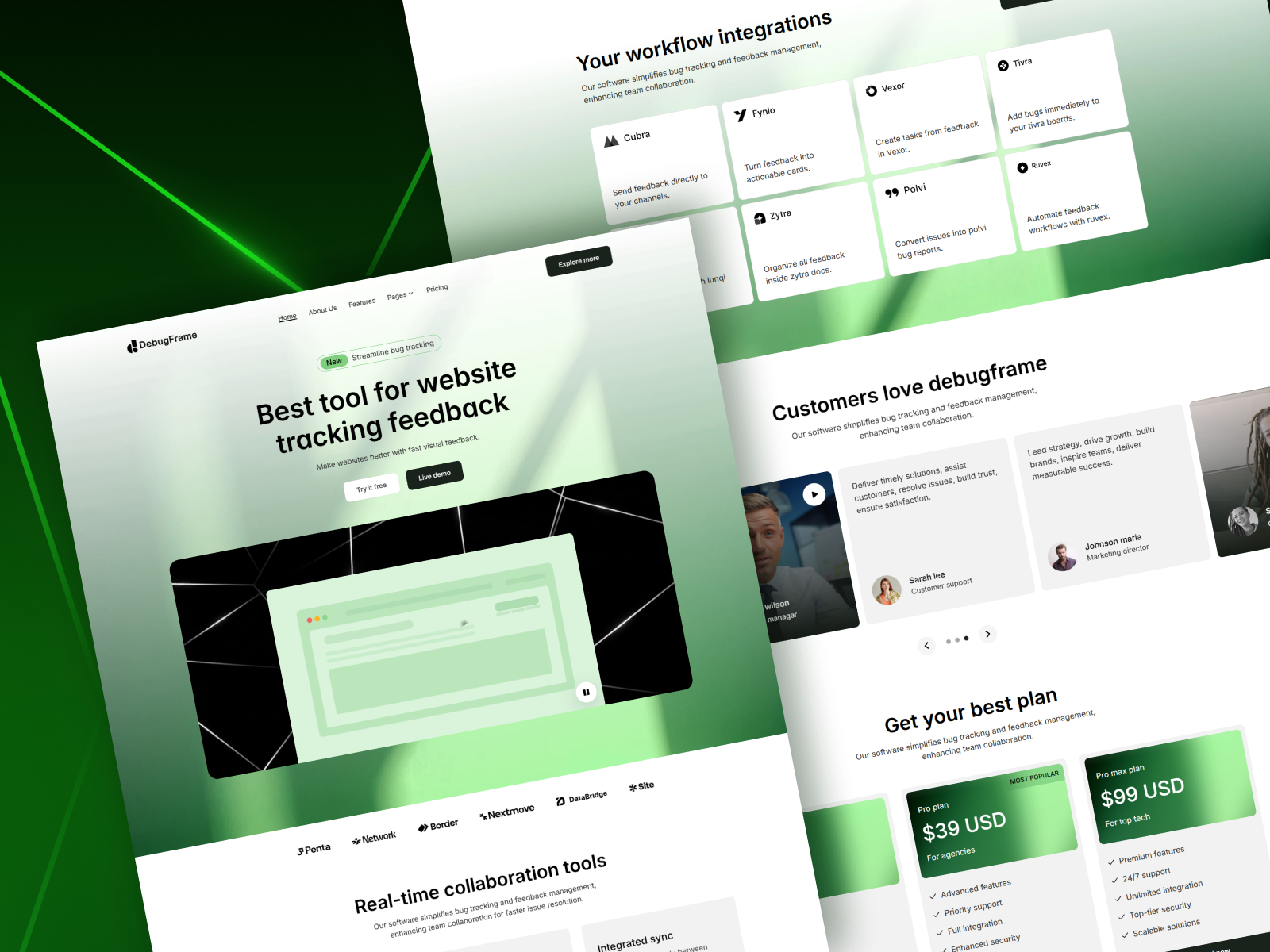 DebugFrame: Free AI Website Template by VictorFlow — Free HR Framer Template preview