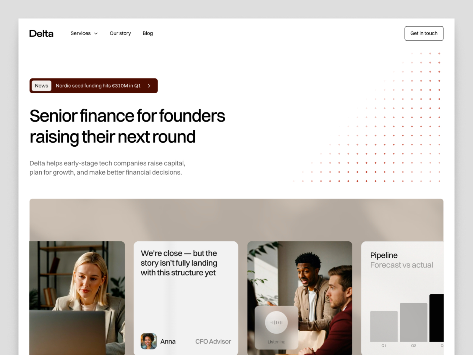 DeltaVenture — Free Advisory & Consulting Framer Template preview
