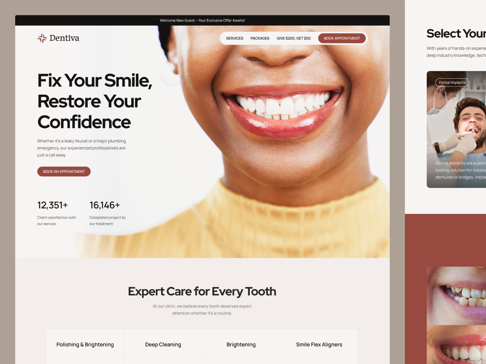 Dentalo — Free Health Website Template by Framebite — Free Dental Template for Framer by Framebite preview
