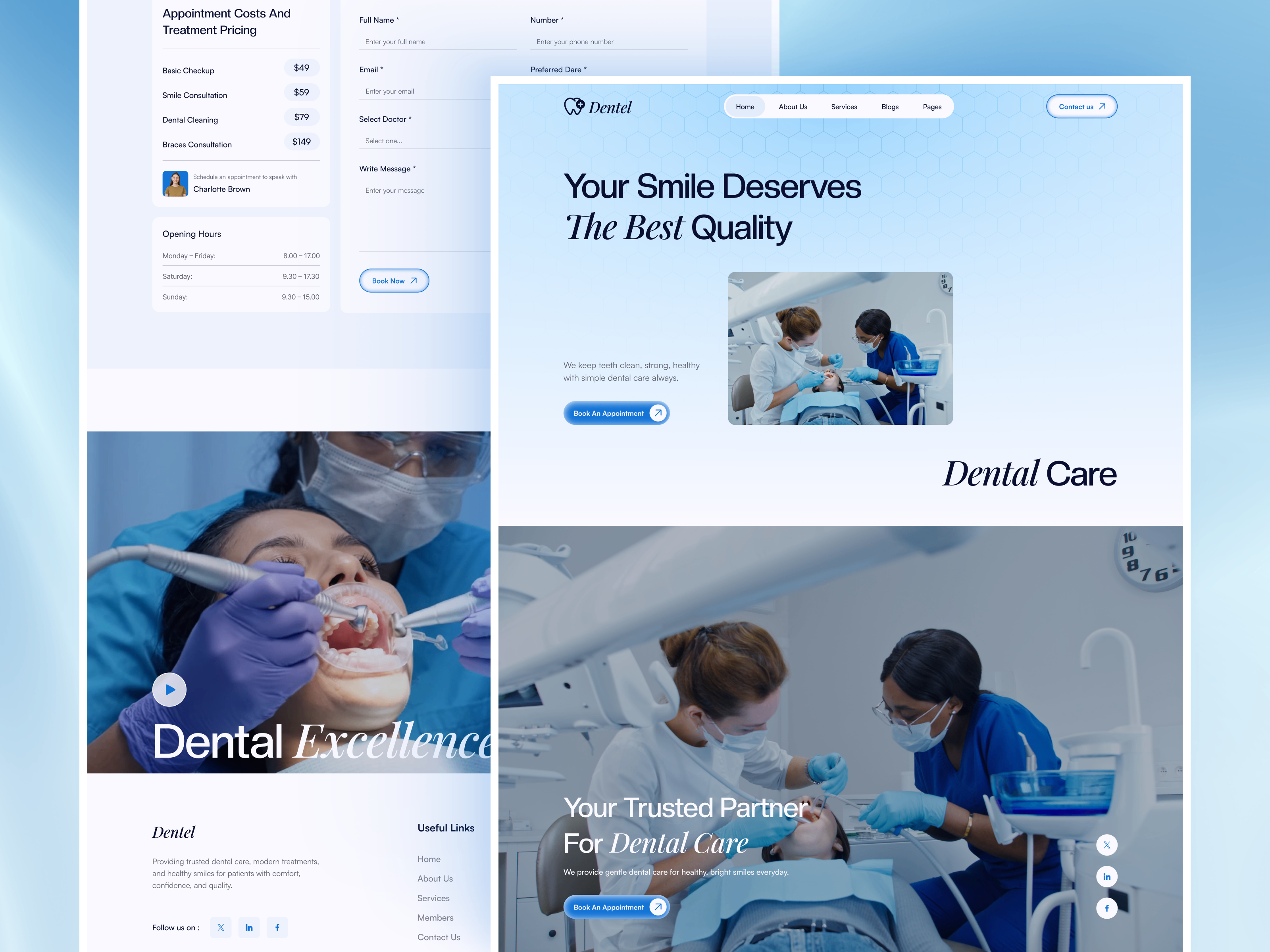 Dentel — Free Dental Framer Template preview