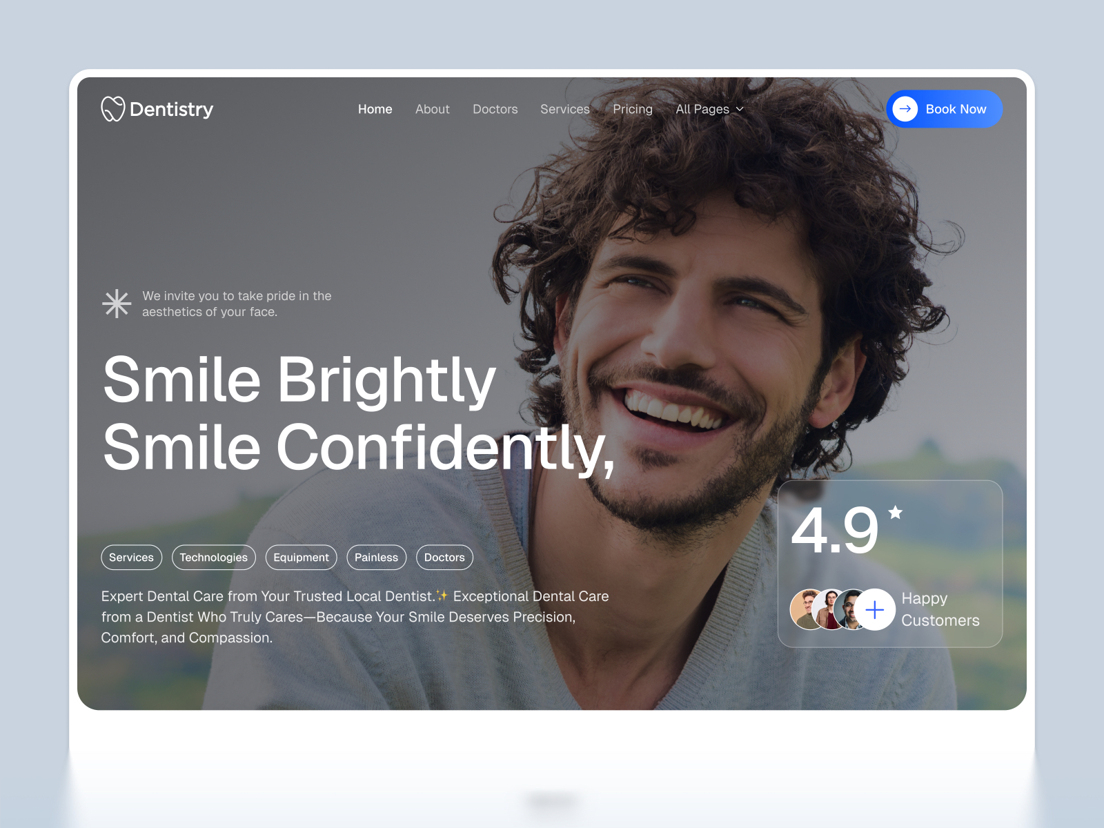 DentistryX — Free Dental Framer Template preview