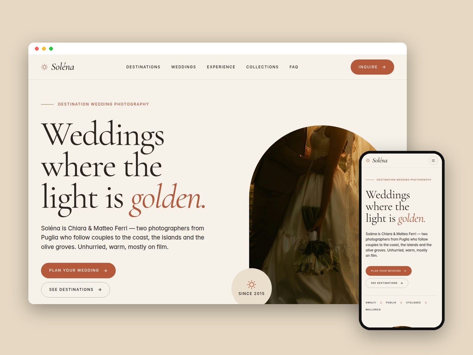 Destination Wedding — Free Events Template for Framer preview