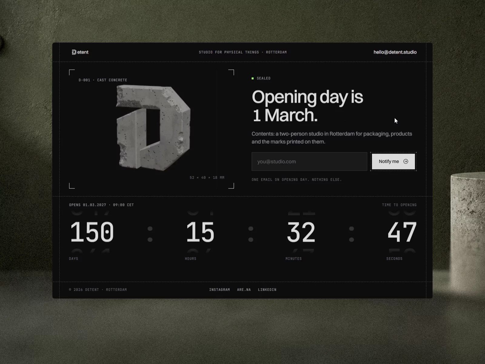 Detent-Early Access — Free Landing Page Template for Framer preview