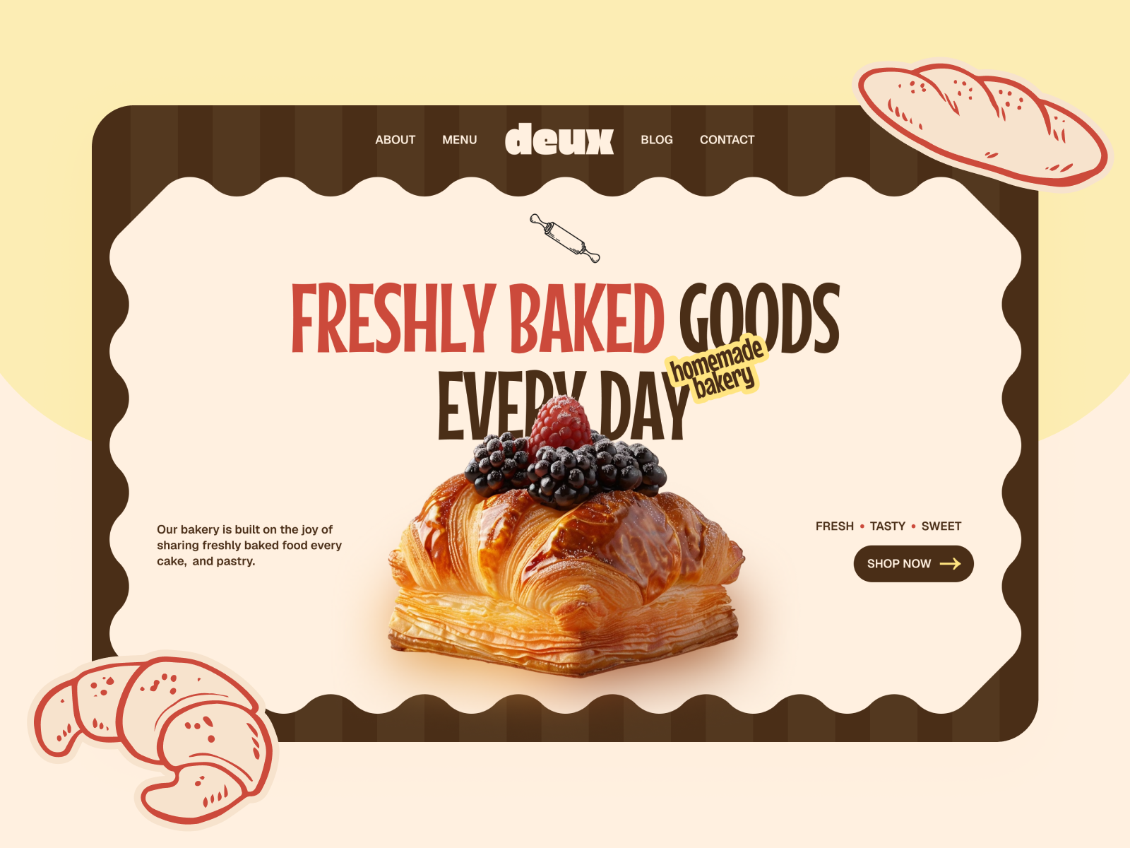 Deux: Free Food Website Template by Nestory — Free Food Framer Template preview