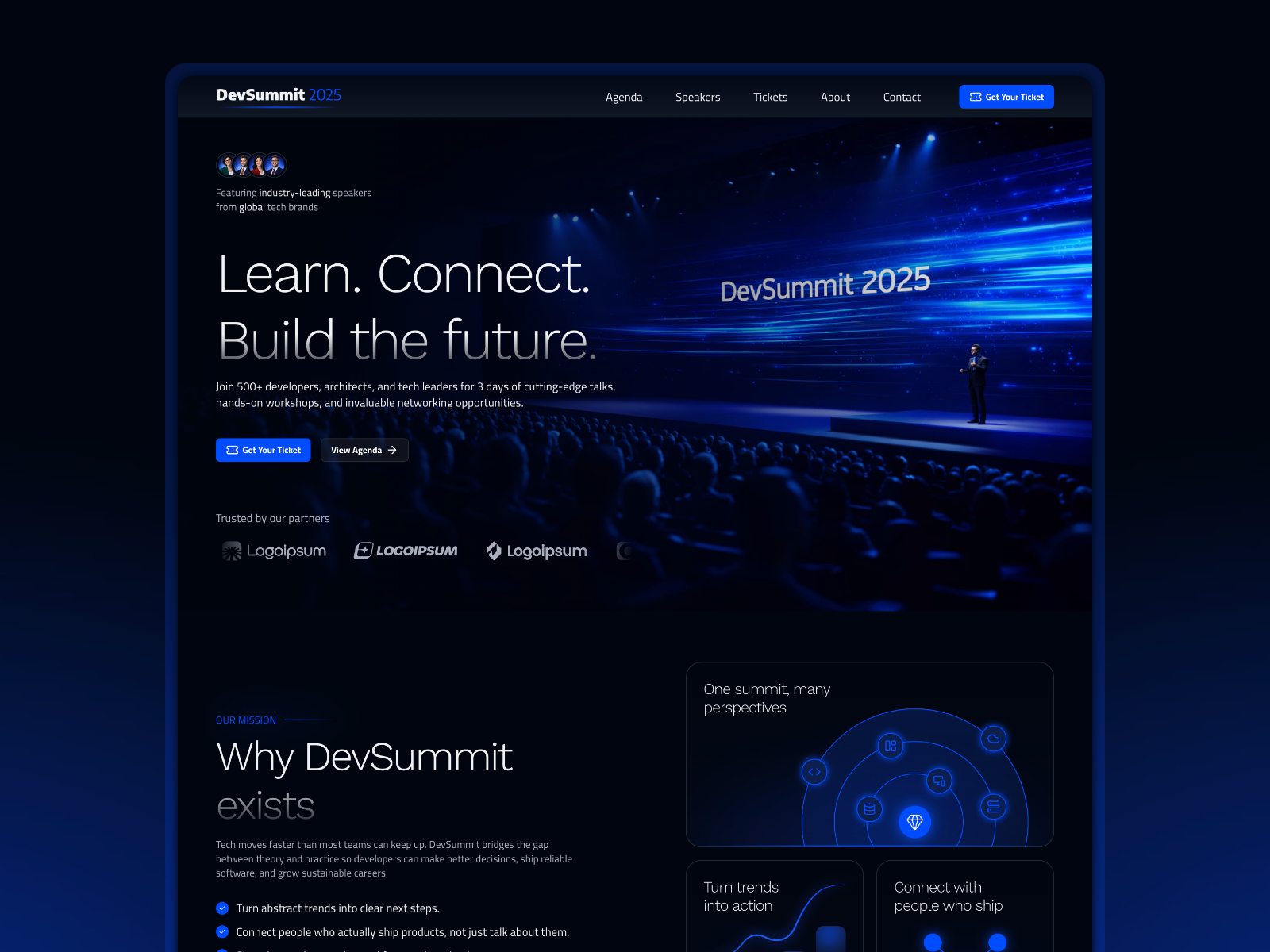DevSummit — Free Events Framer Template preview