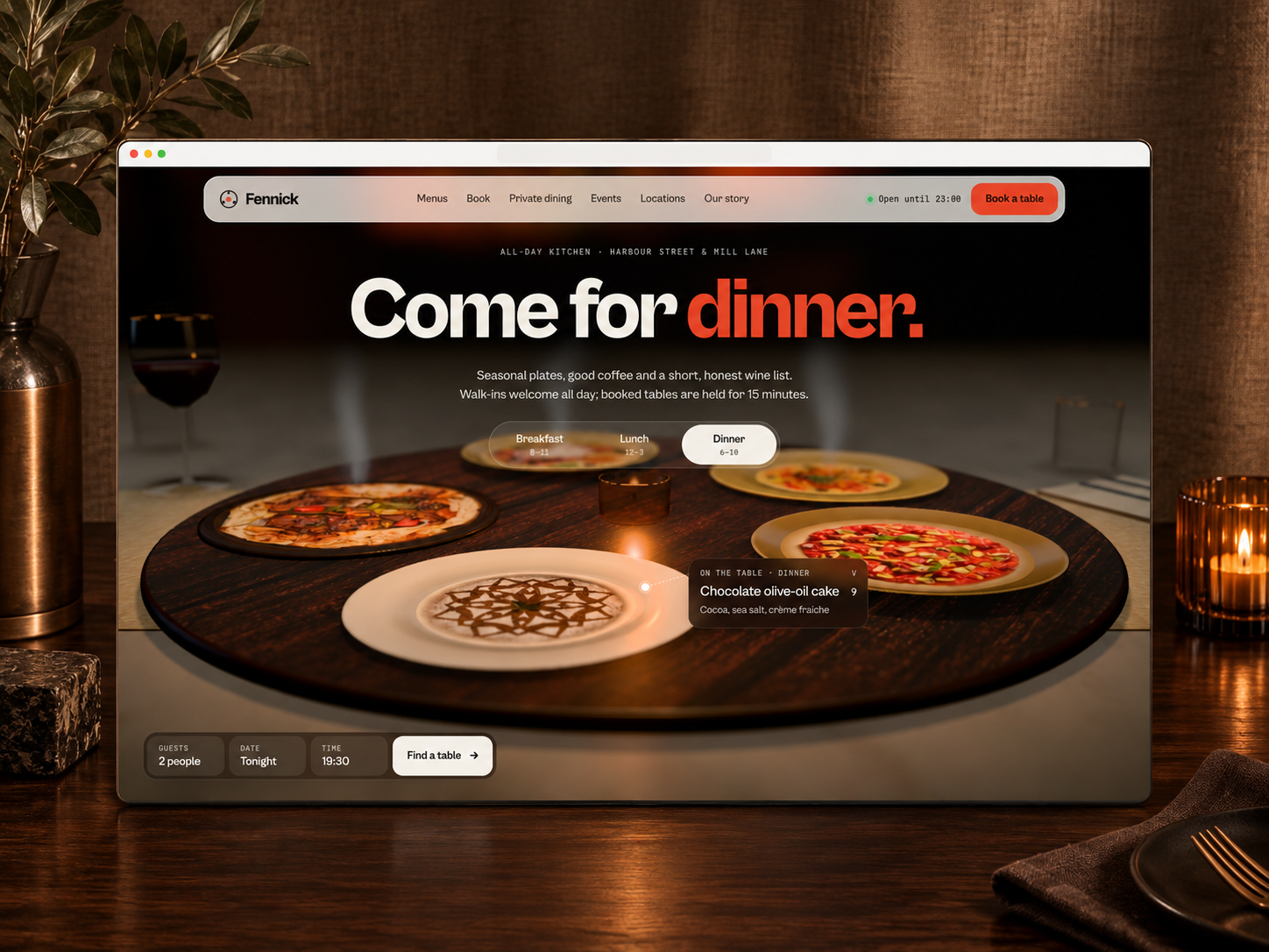 Dinnerturn — Free Food Template for Framer preview