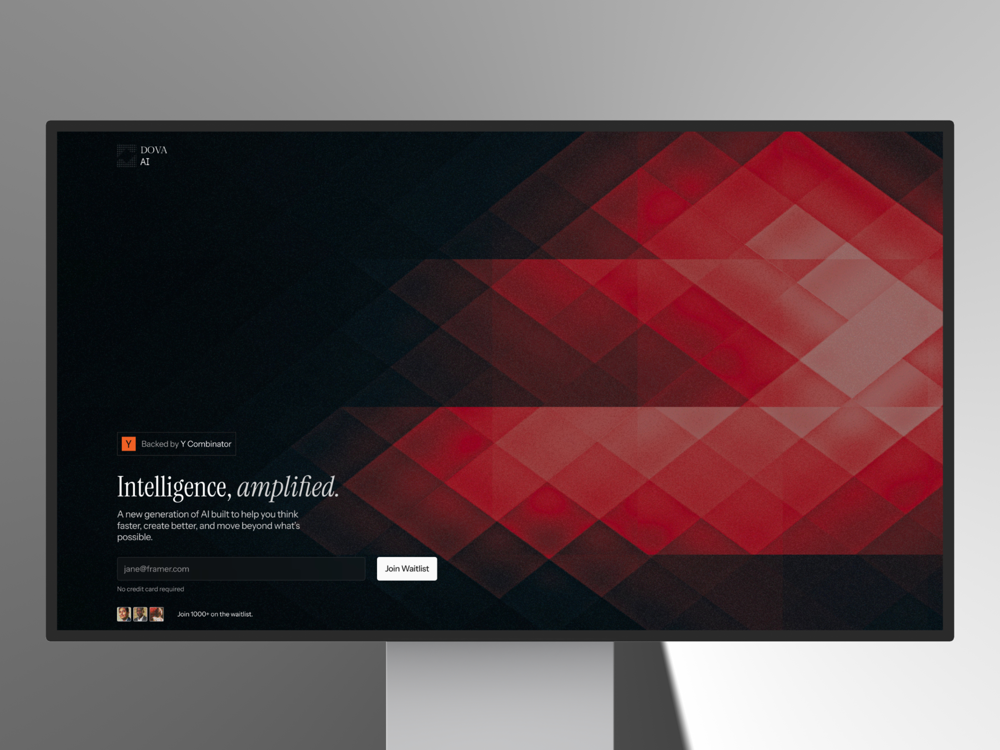 DovaAI Waitlist — Free Landing Page Template for Framer preview