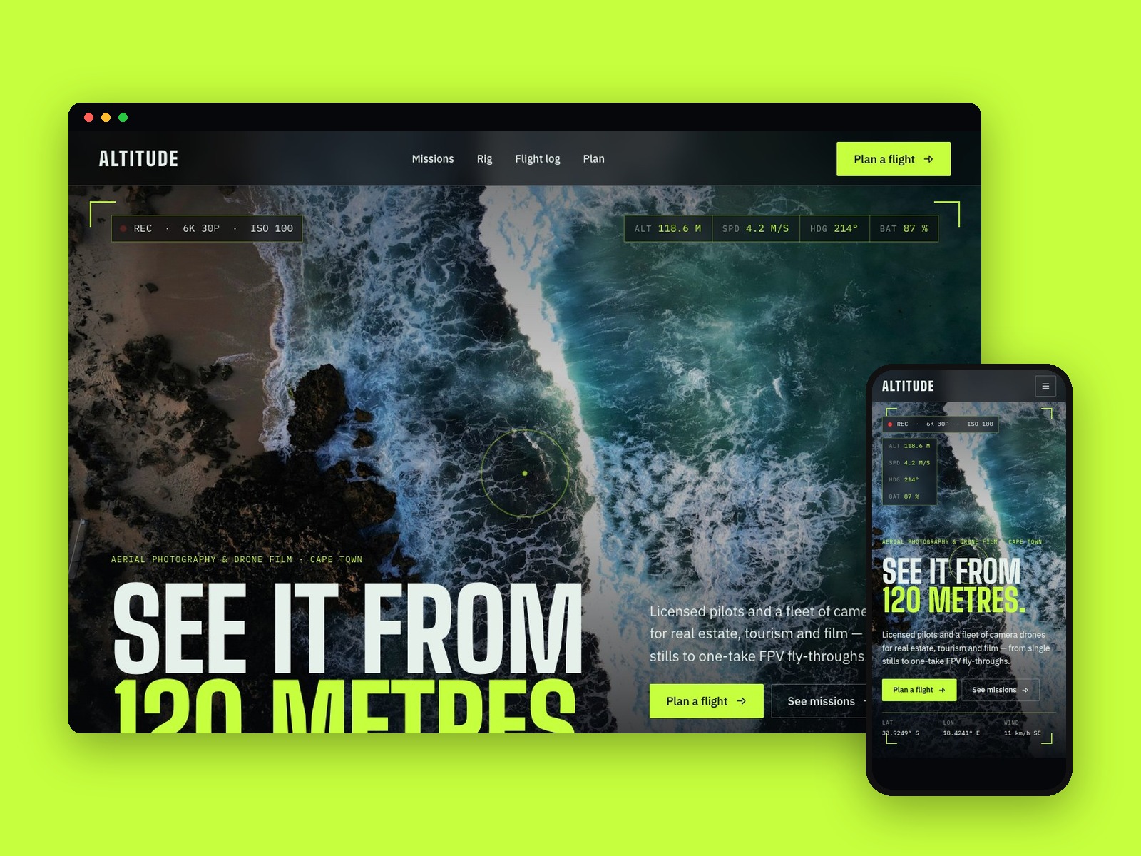 Drone Photo Site — Free Agency Template for Framer preview