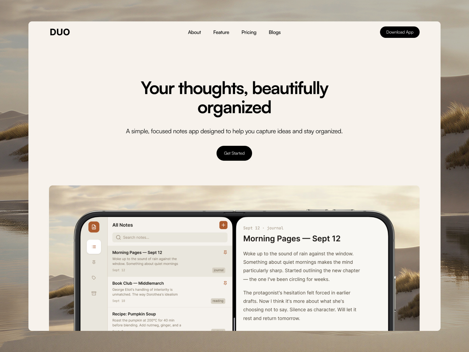 Duo Note — Free SaaS Framer Template preview