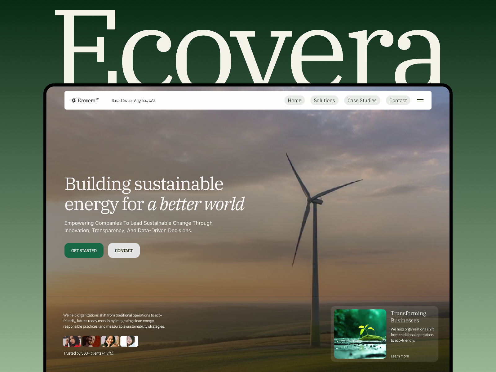 Ecovera — Free Sustainability Framer Template preview