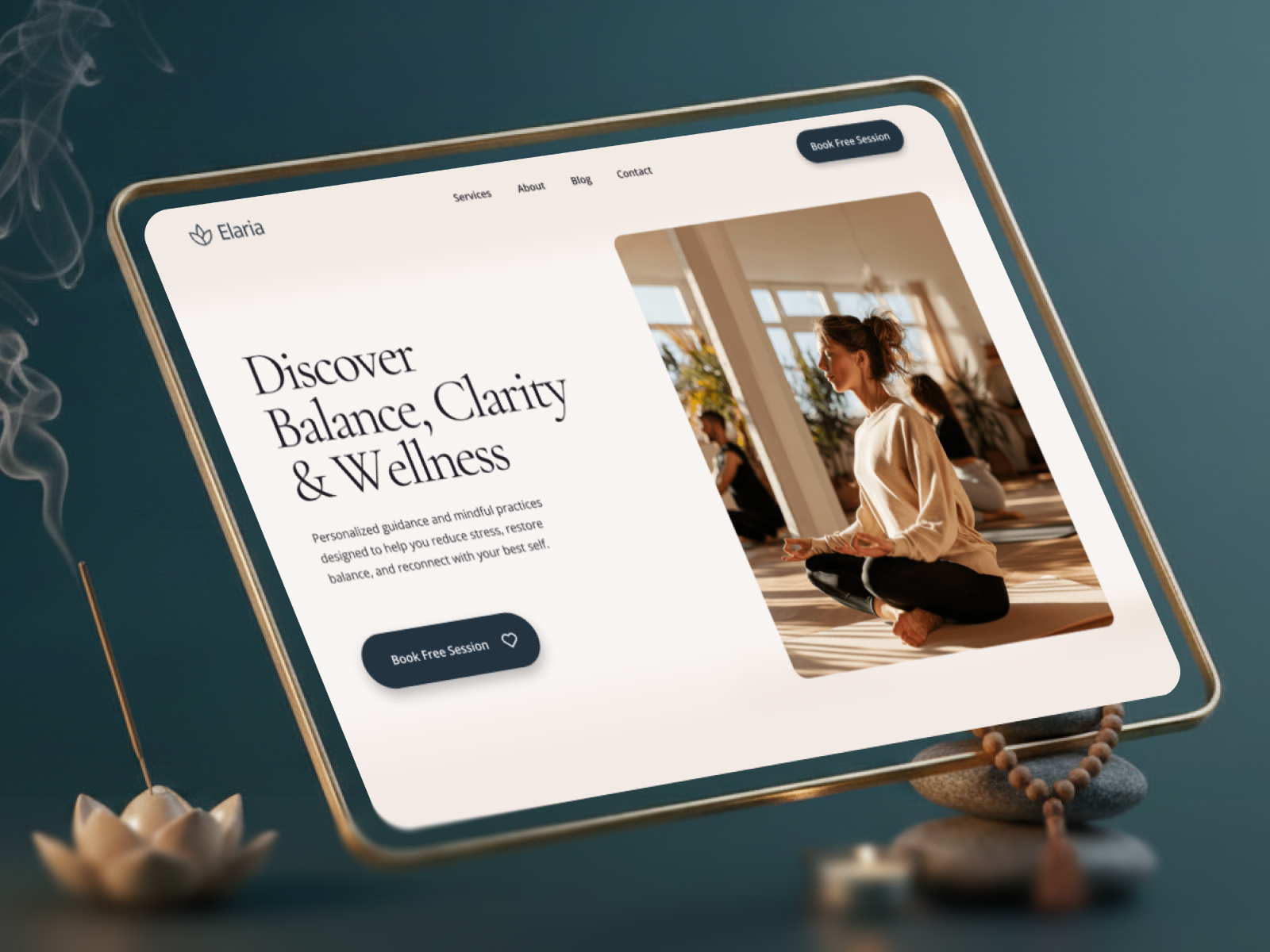 Elaria — Free Yoga Studio Framer Template preview