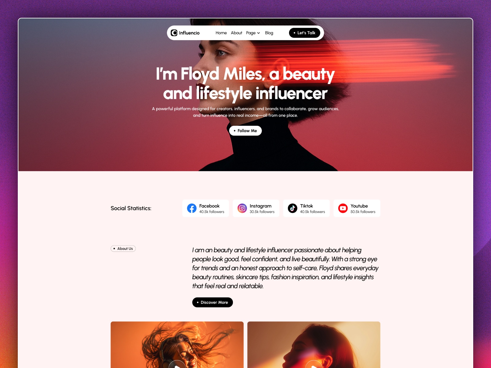Elliots — Free Portfolio Website Template by Md. Omor Rahman Shipon — Free Portfolio Template for Framer by Md. Omor Rahman Shipon preview