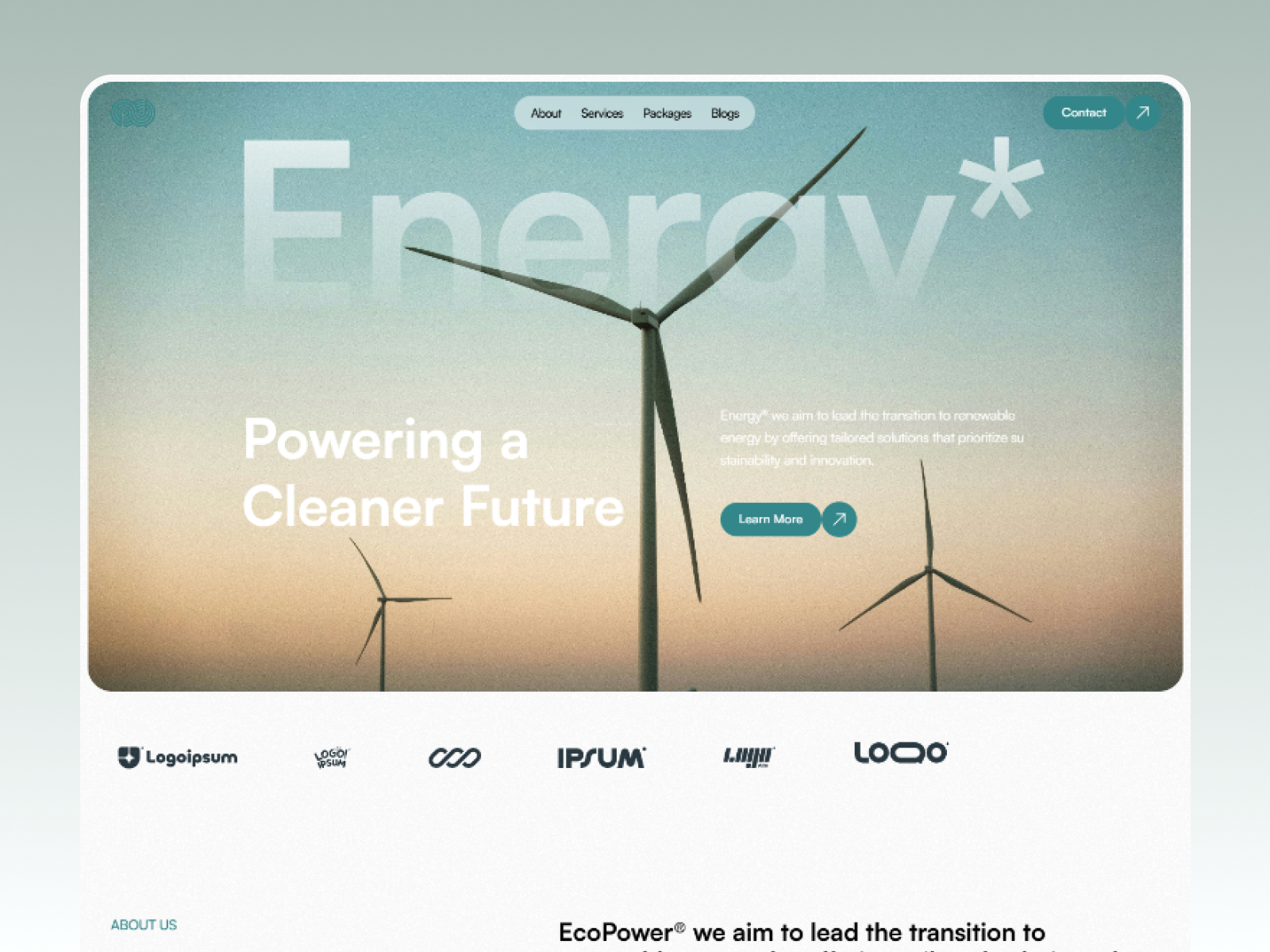 Energy Power — Free Portfolio Framer Template preview