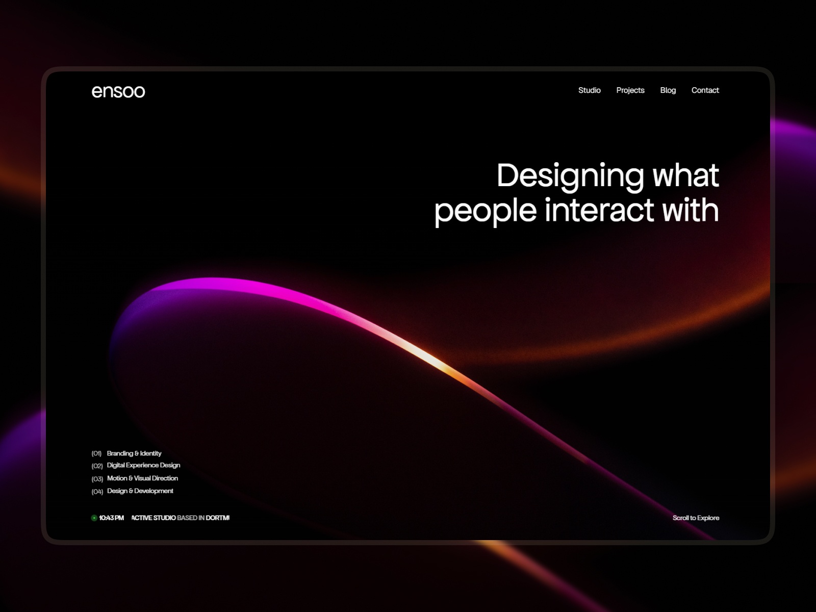 Ensoo — Free Creative Studio Agency Framer Template preview