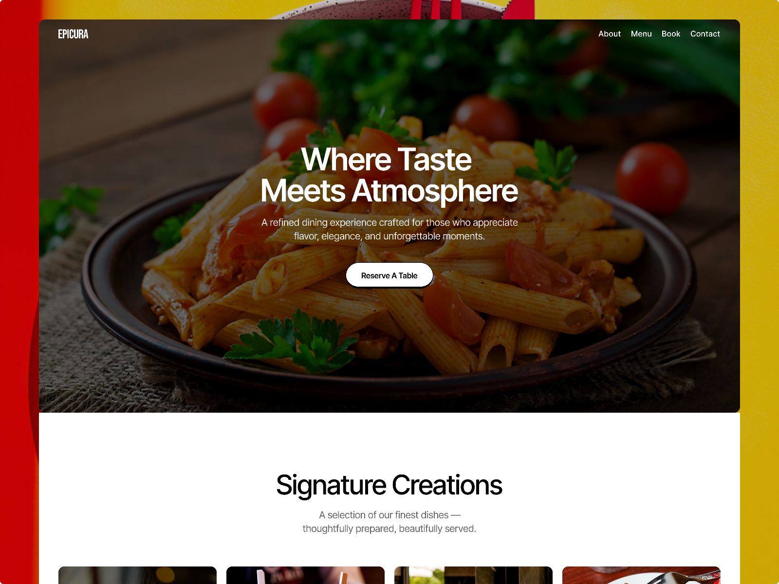 EPICURA — Free Food Framer Template preview