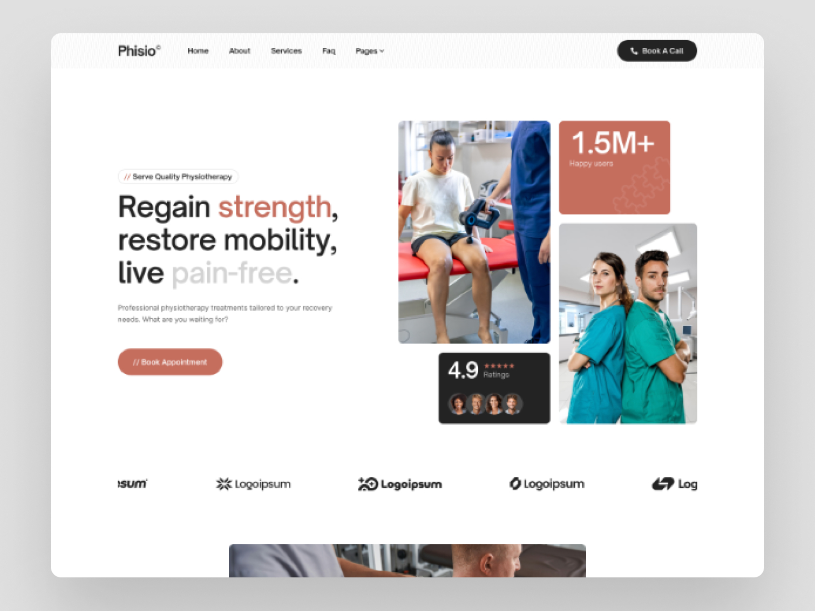 Eyecare: Free Health Website Template by Mezario — Free Healthcare Framer Template preview
