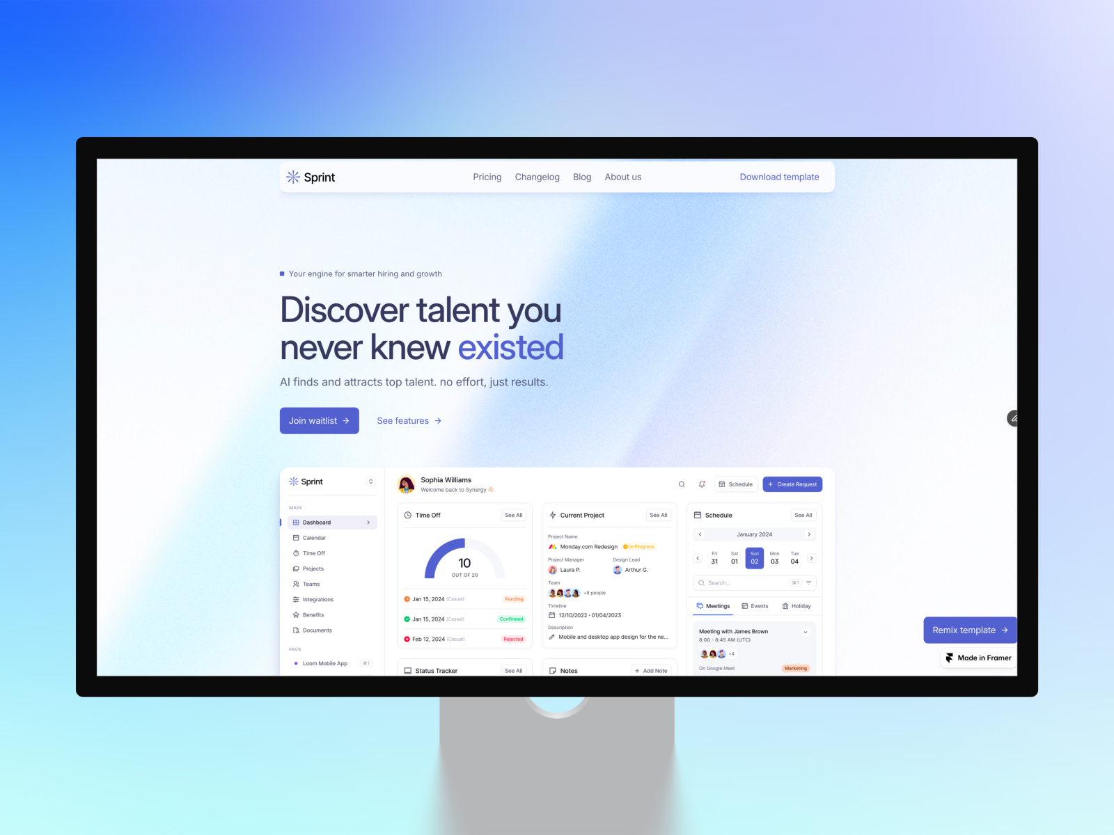 Fantom — Free AI Website Template by UX Ridham — Free HR Template for Framer by UX Ridham preview